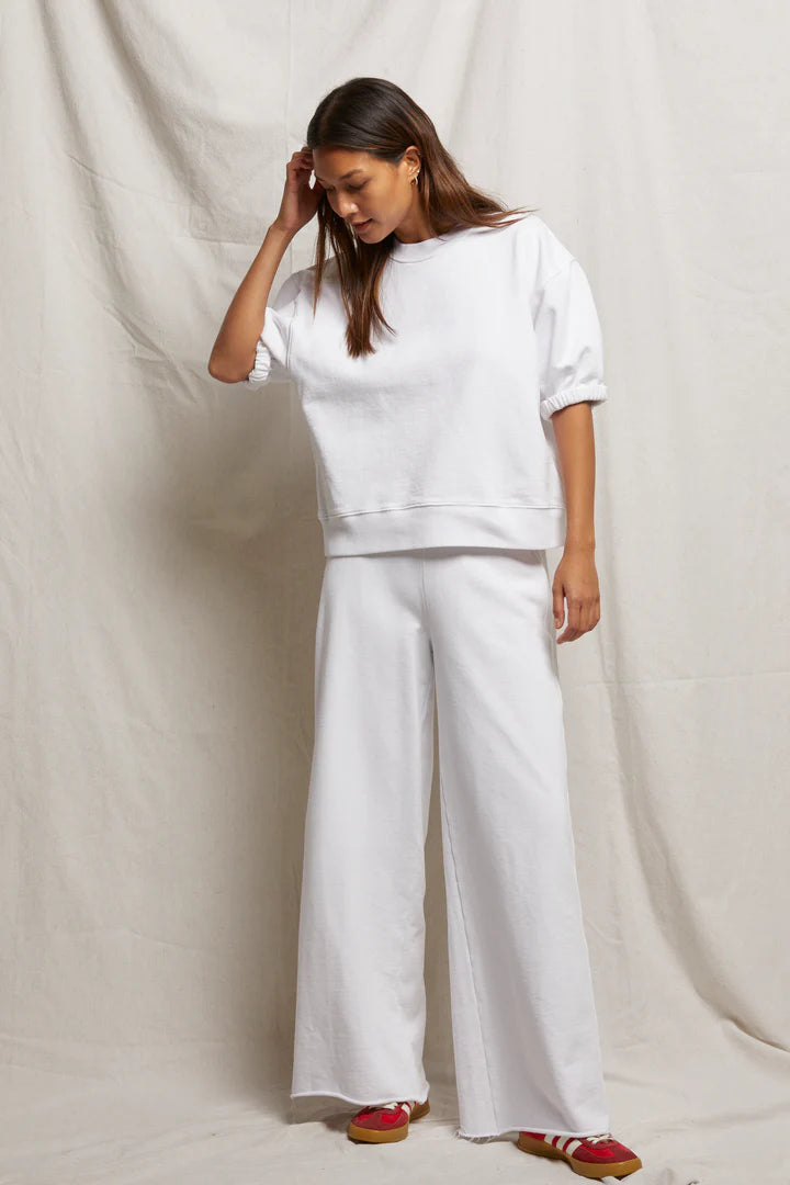 Premium White T-Shirt & Amber Casual Pants Set - Women's Comfortable Cotton Outfit for Everyday Wear, Work, and Weekend Relaxation