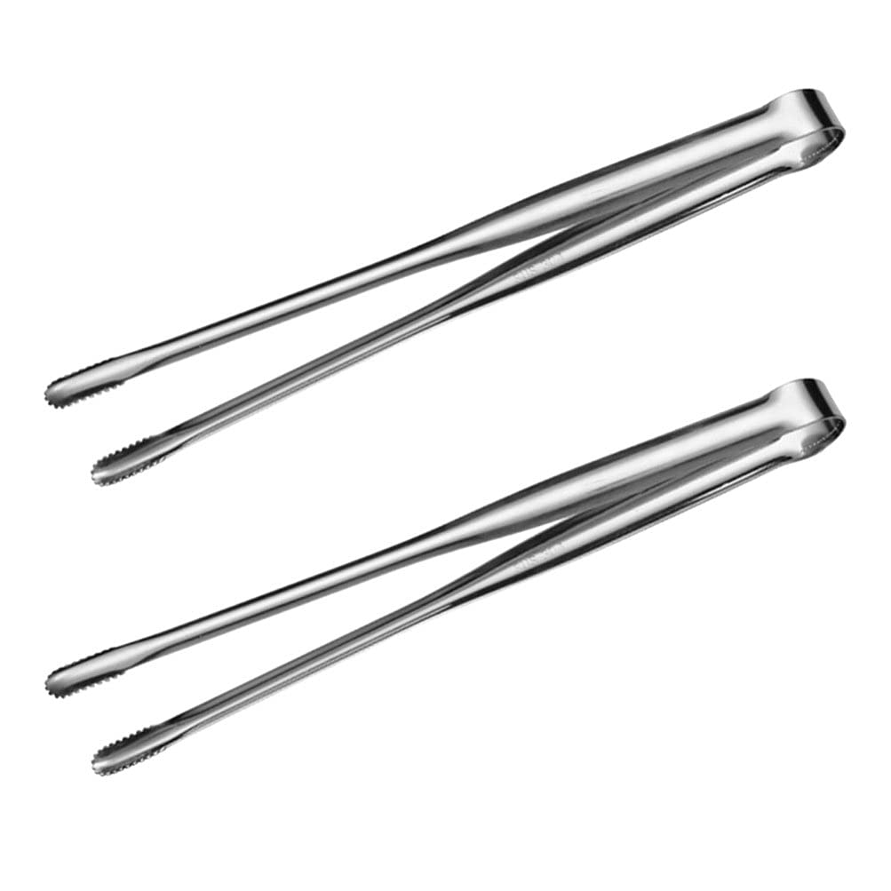 Premium Stainless Steel BBQ Grill Tongs 12 Inch - 2 Pack Heavy Duty Cooking Tongs for Korean & Japanese BBQ, Grilling, Camping, Buffet, Salad Serving - Perfect for Outdoor Cooking & Kitchen Use
