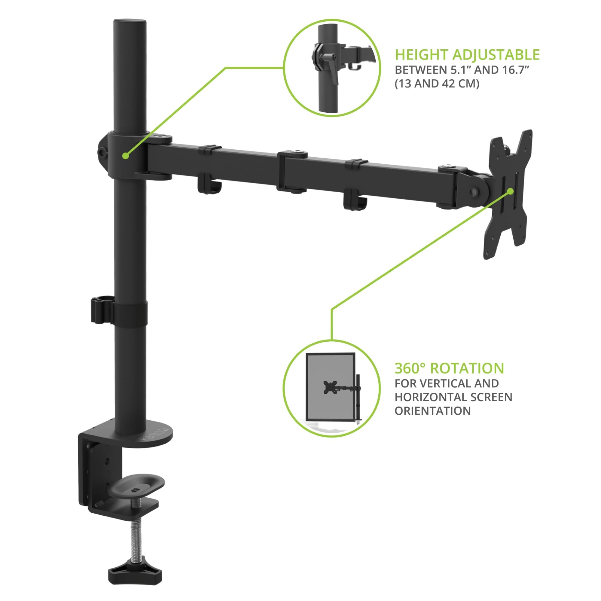 Kanto DML1000 Adjustable Monitor Stand for 17-34