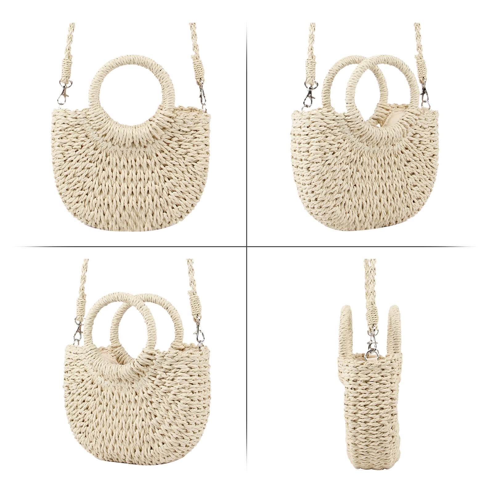 Stylish Woven Straw Tote Bag for Women - Summer Beach Crossbody Purse with Top Handle - Perfect for Vacation, Picnic, and Outdoor Activities