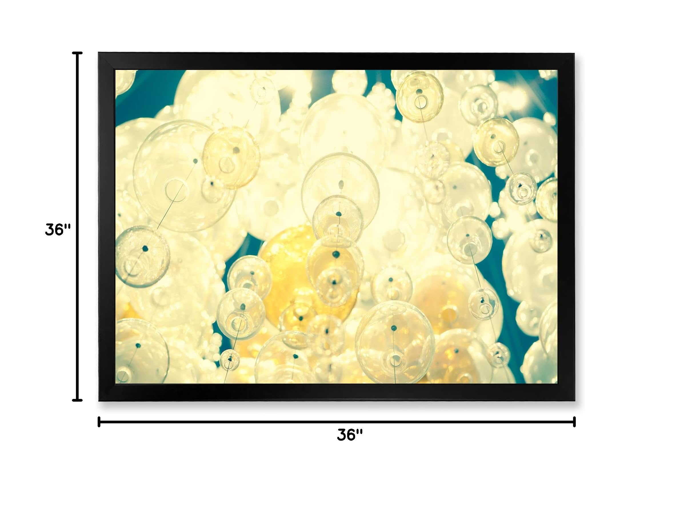 Abstract Ball Chandelier Modern Framed Wall Art - Elegant Home Decor for Living Room, Bedroom & Office