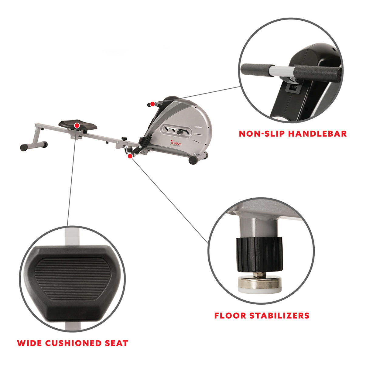Elastic Cord Rowing Machine - Adjustable Bungee Resistance Rower for Home Gym Workouts | Perfect for Cardio Training, Full-Body Exercise & Indoor Fitness