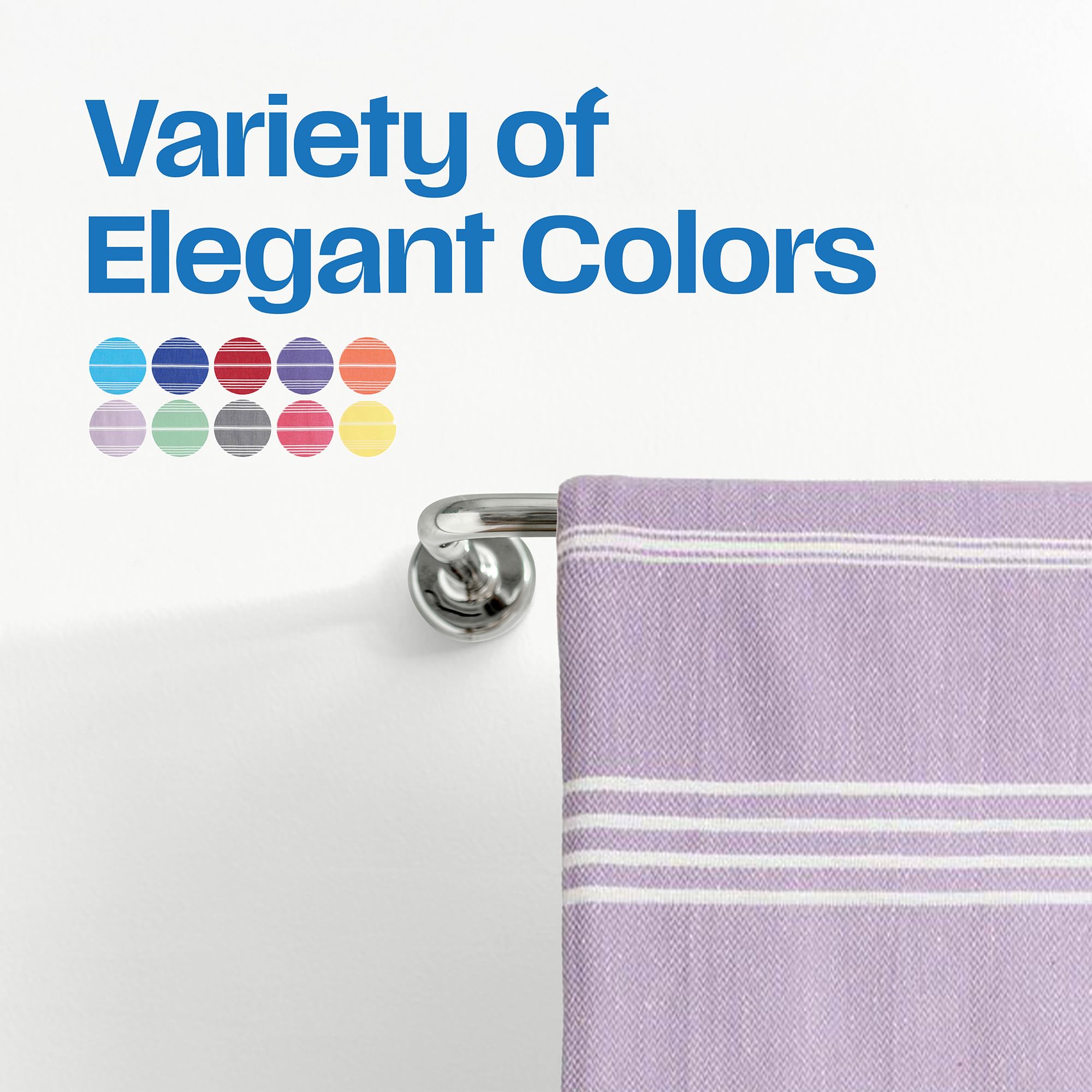 East'N Blue Lina Peshtemal Turkish Cotton Beach Towels - Lightweight, Quick-Dry, Soft & Absorbent Oversized Towel for Beach, Pool, Gym, Travel | 100% Premium Cotton | Versatile for Bath, Yoga, Picnic & Spa Days - Lilac