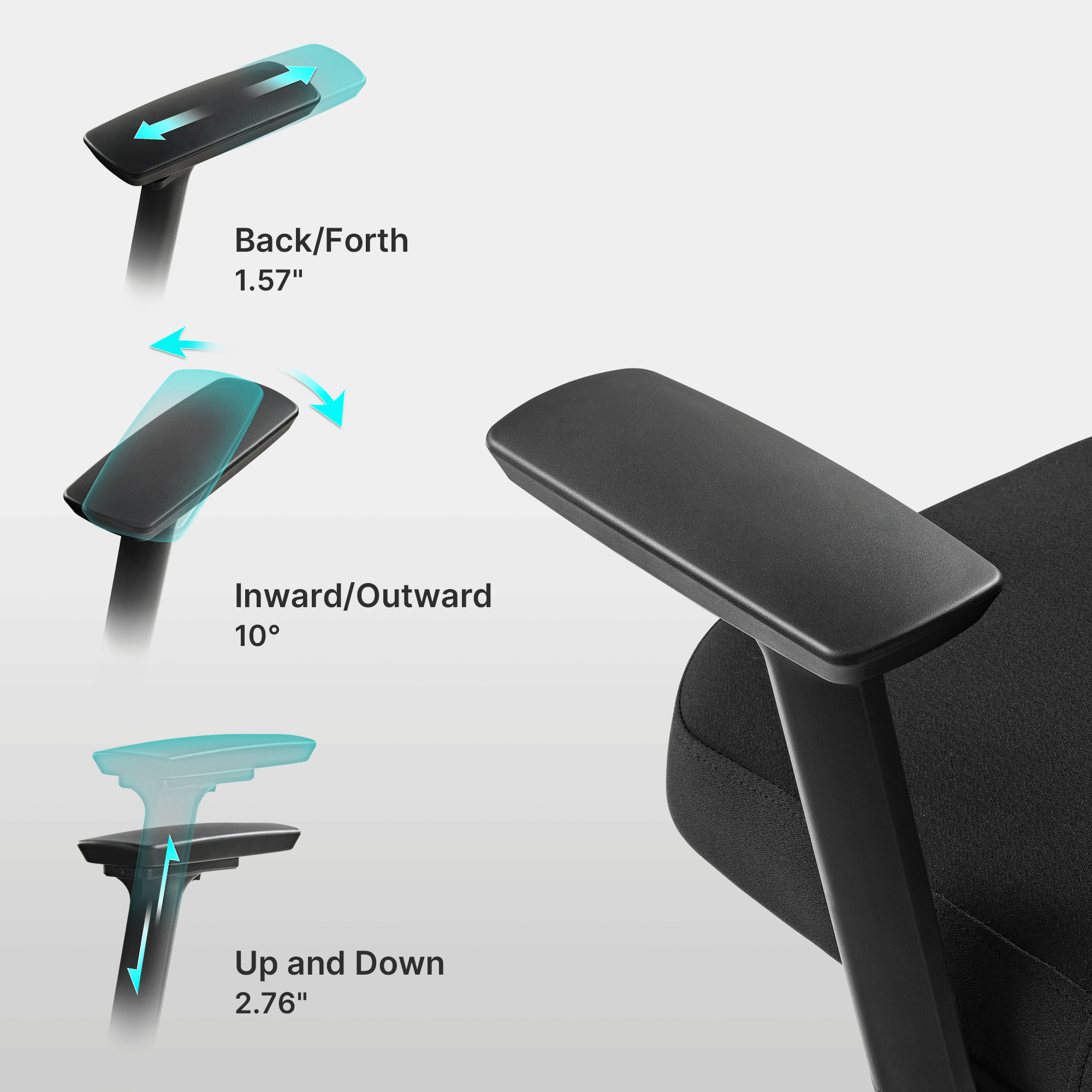 Axion Ergonomic Hybrid Office Chair - Adjustable Lumbar Support & Breathable Mesh Back for Home & Workspace Comfort