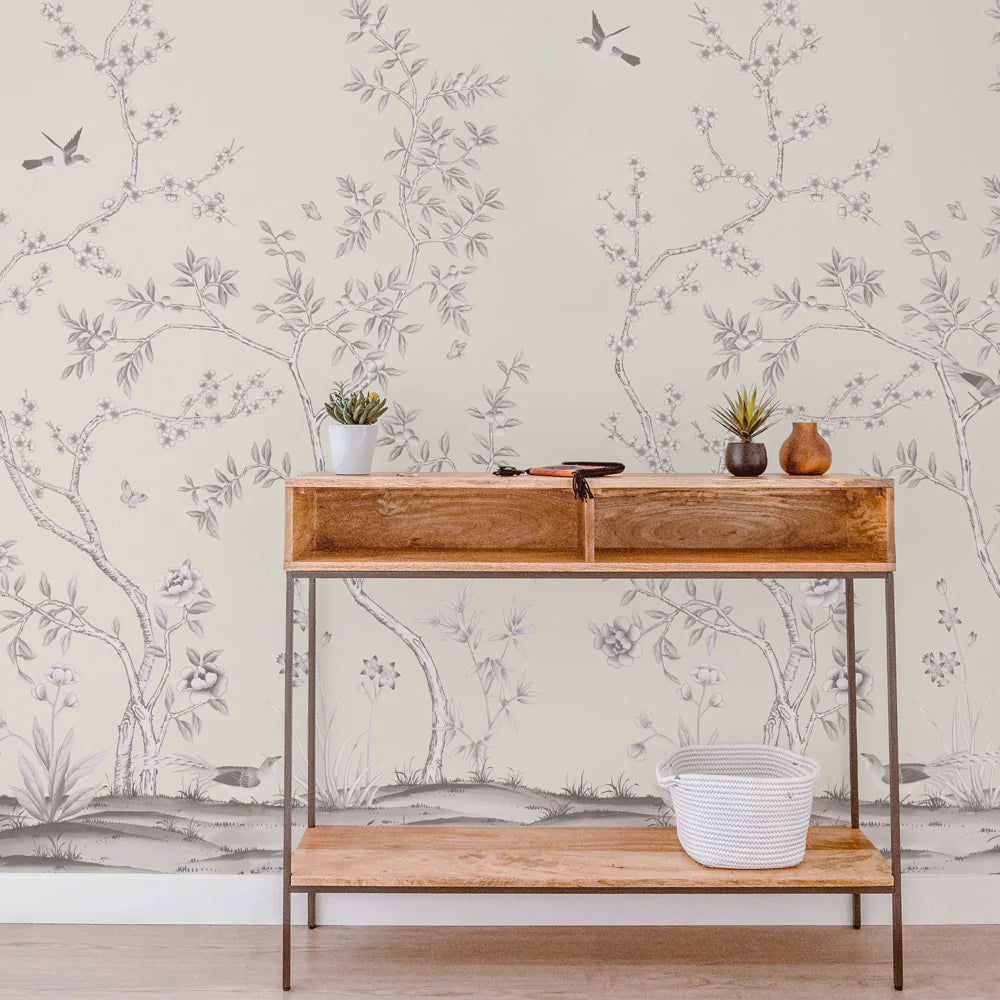 Self-Adhesive Garden Wall Mural - Easy Peel & Stick Wallpaper for Home Decor, Living Room, Bedroom & Nursery - Nature Inspired Botanical Design for Indoor Walls