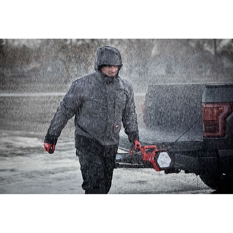203RN 21 M12 12V Lithium-Ion Cordless Heated AXIS Layering System with HYDROBREAK Rain Shell Kit - XL Size (Gray) | Winter Outdoor Gear for Hunting, Skiing & Cold Weather Activities