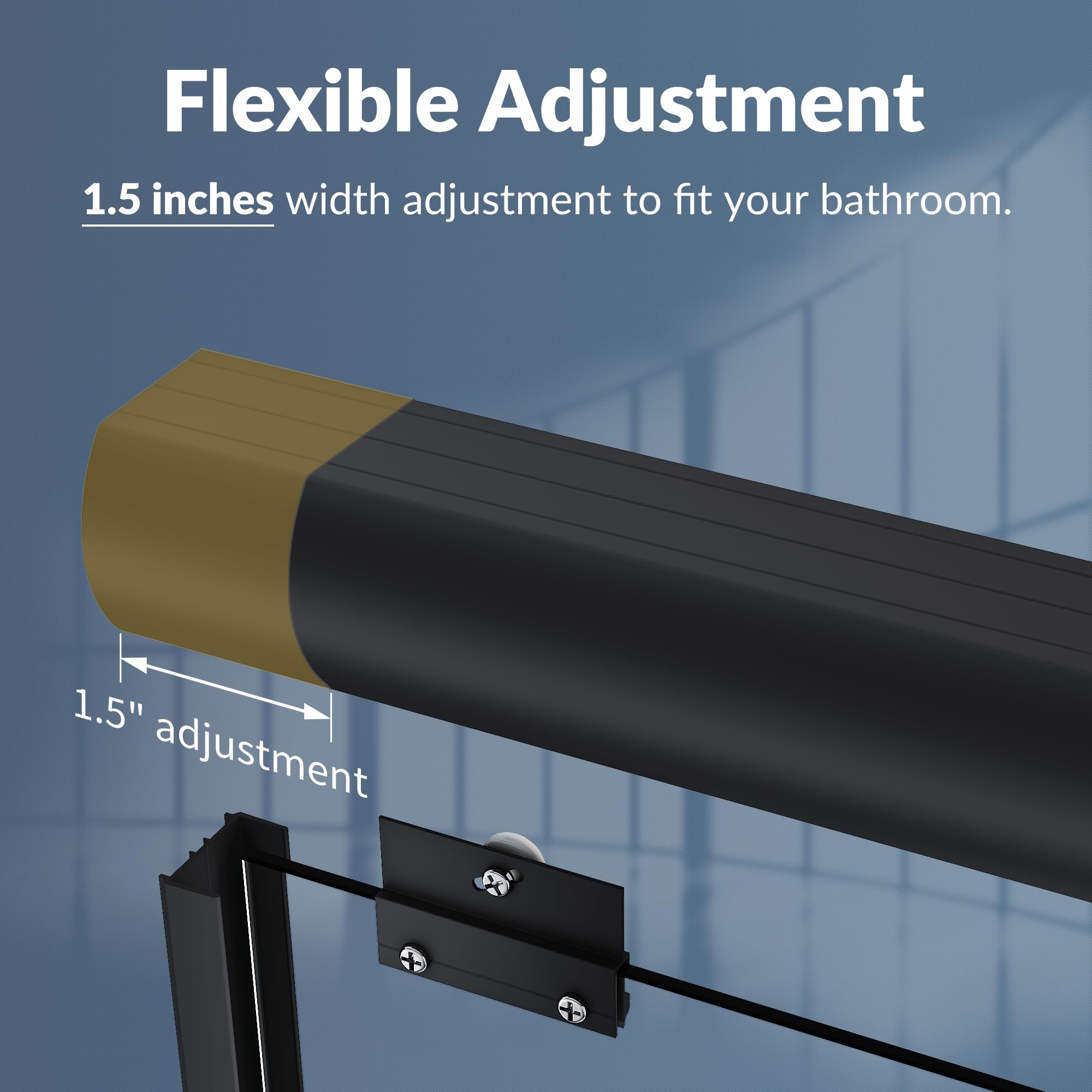 Frameless Double Sliding Shower Glass Door - 1/4 Inch Clear Glass Panel with Stainless Steel Hardware, Black Finish (46.5-48
