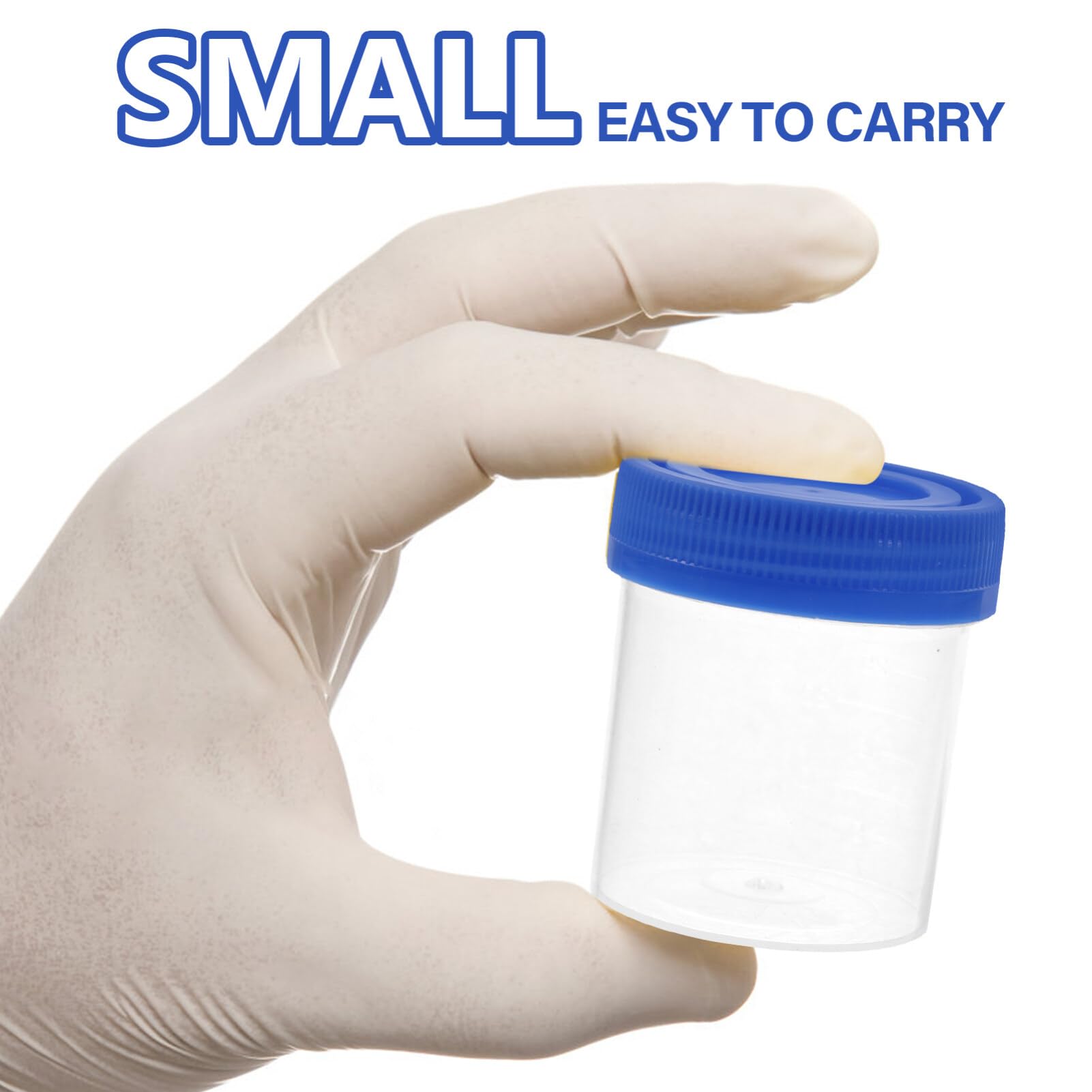 50pcs 40ml Sterile Plastic Urine Specimen Collection Cups with Lids - Medical Urine Testing Containers for Home, Clinic & Lab Use (Random Colors)