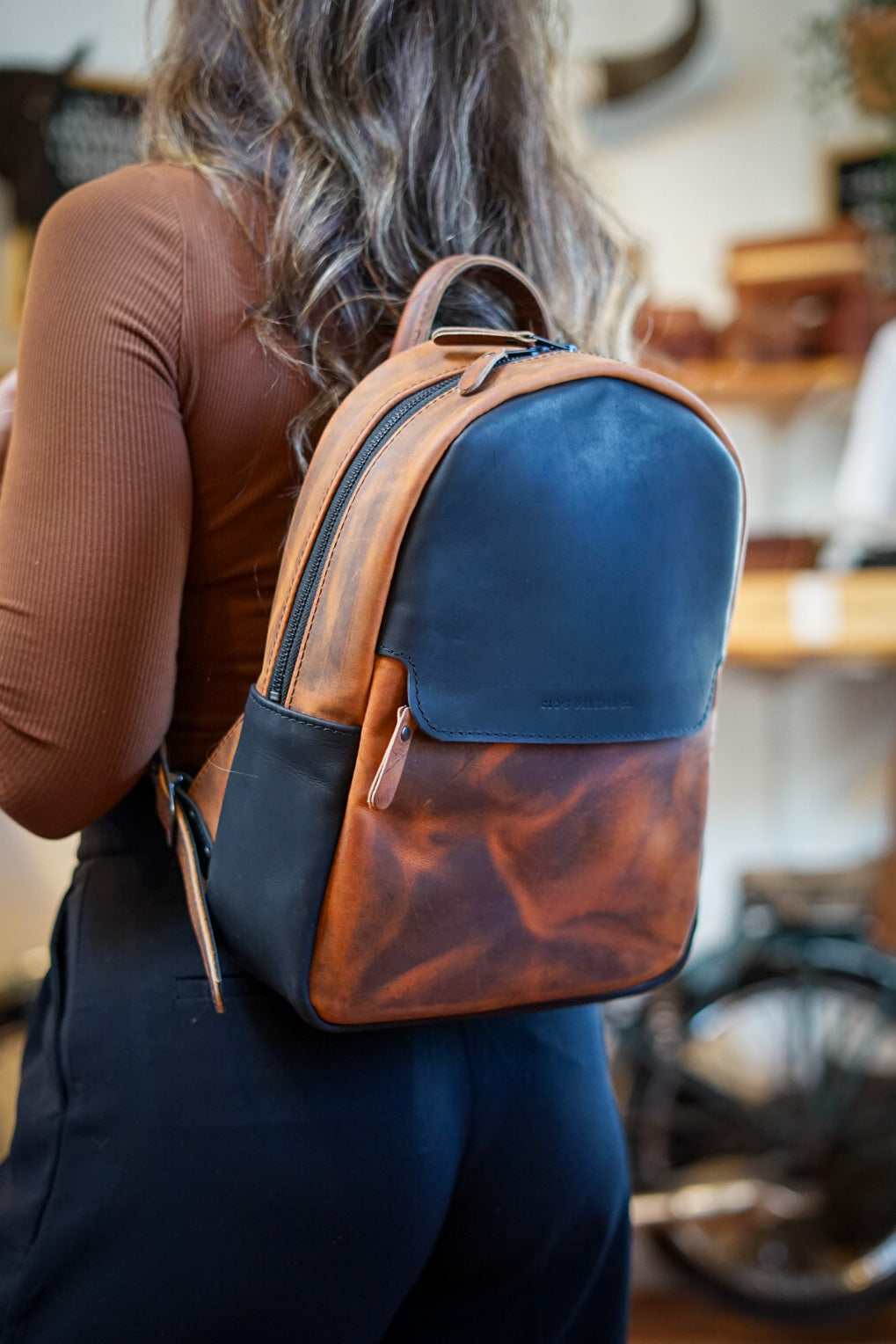 Mini Venture Backpack - Lightweight & Durable Hiking Daypack for Outdoor Adventures (Flat Black + Hillbilly Copper) - Perfect for Camping, Travel & Daily Commute