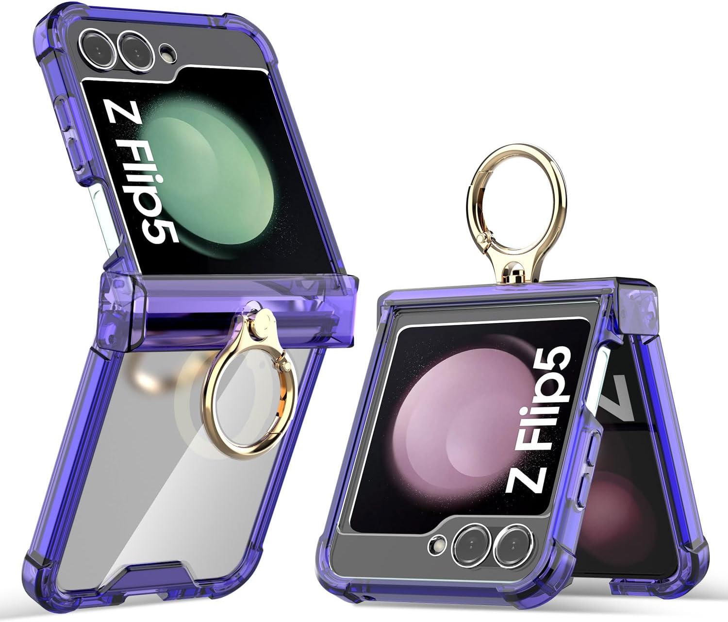 Samsung Galaxy Z Flip 5 Magnetic Clear Phone Case - Protective Cover with Strong Magnetic Mount for Wireless Charging | Perfect for Work, Travel & Everyday Use