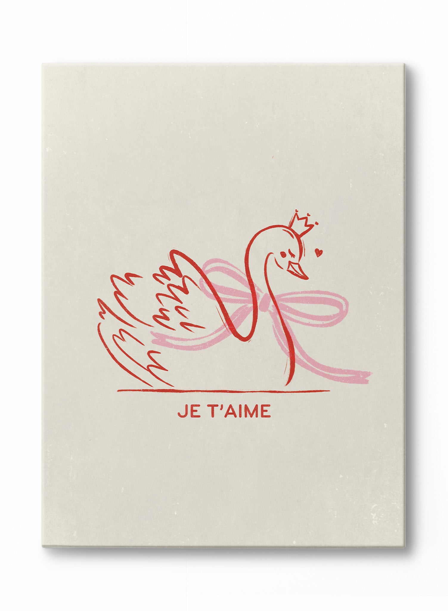 Je T'aime Canvas Wall Art - Romantic French Love Quote Painting for Bedroom, Living Room & Office Decor - Perfect Gift for Couples & Home Decoration