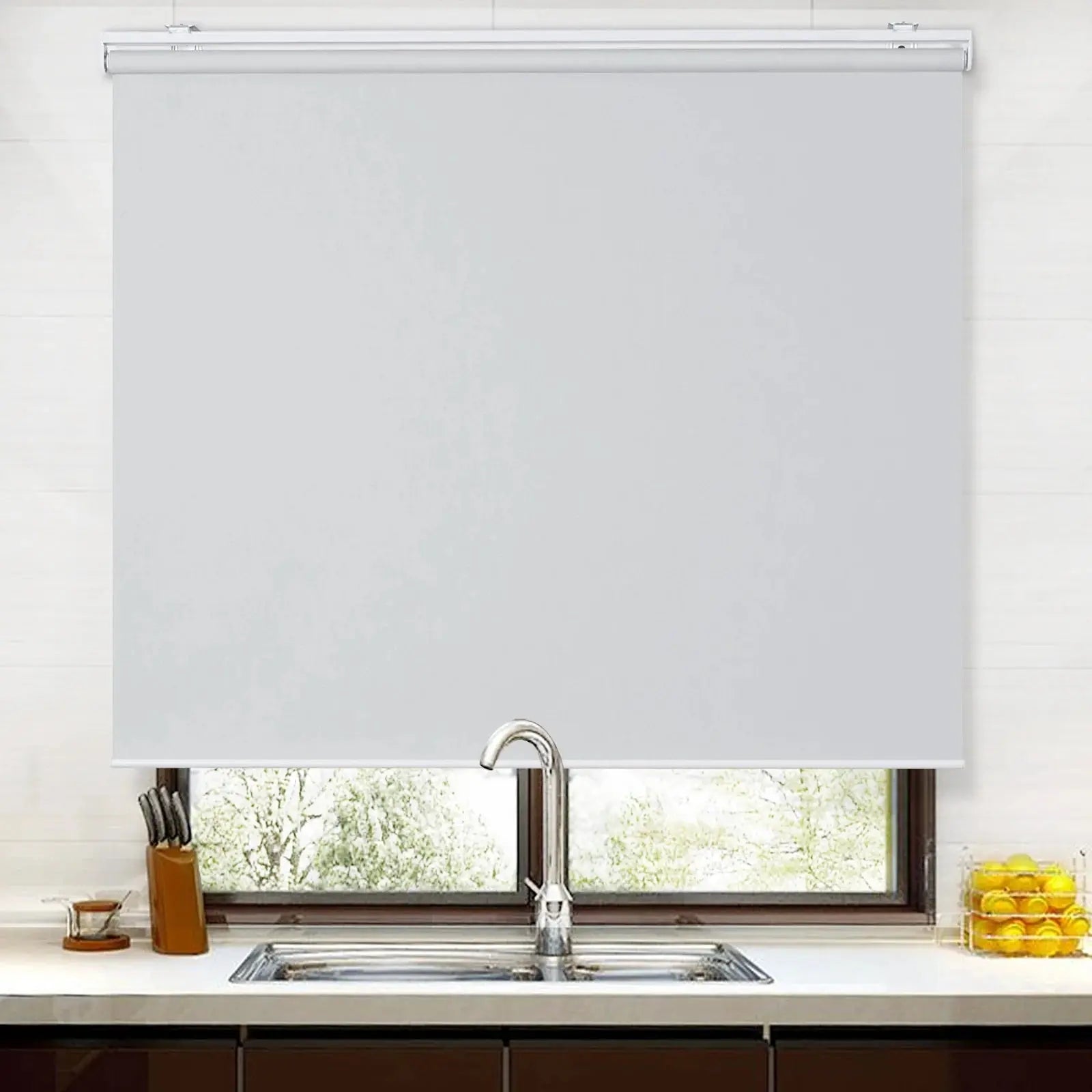 Blackout Waterproof Cordless Roller Shades for Windows - Noise Reducing Room Darkening Window Treatments for Bedroom, Nursery & Home Theater