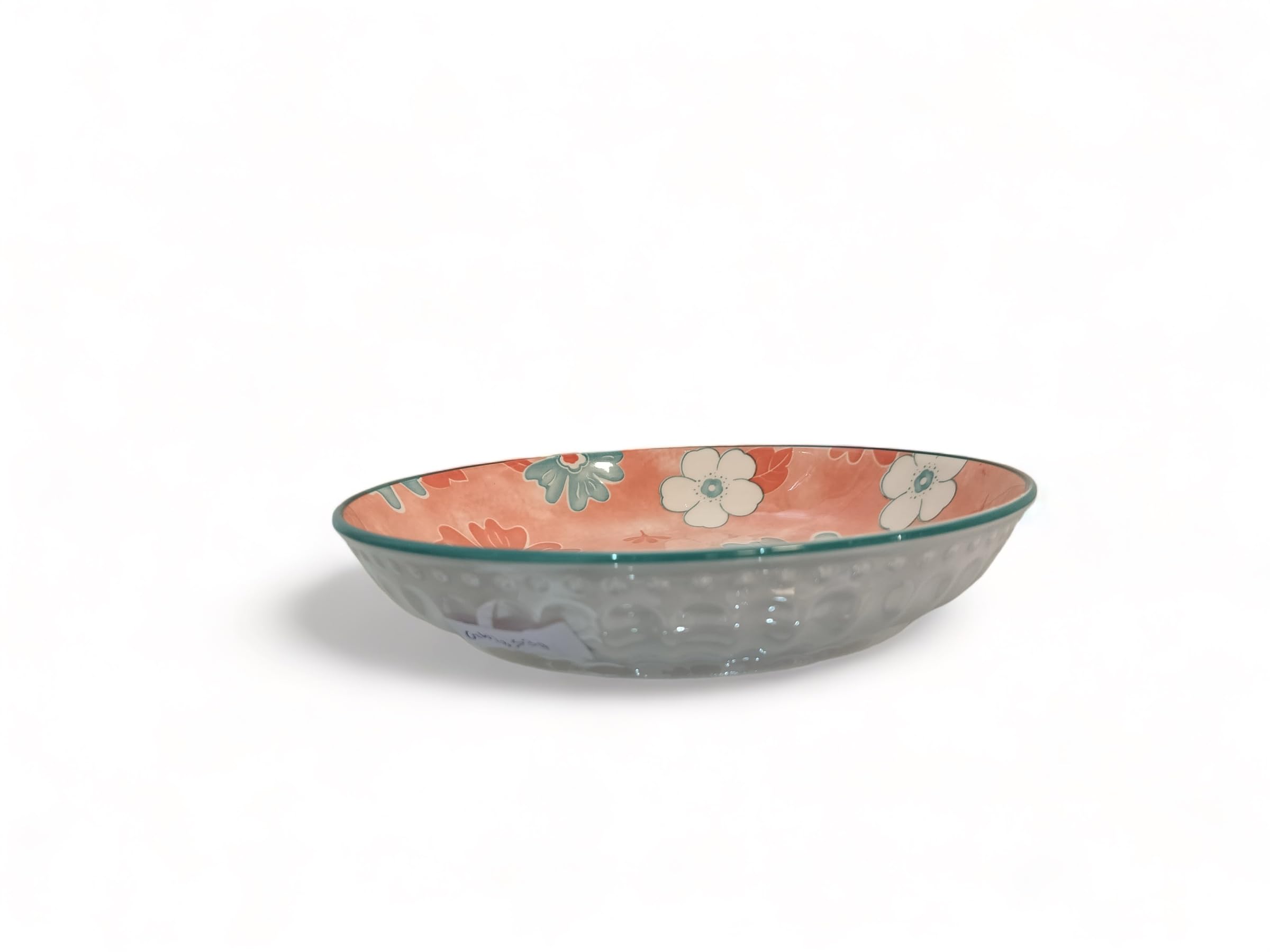 Lemon Tree Ceramic Serving Plate - 20 cm Round Deep Dish for Salad, Pasta & Snacks | Microwave, Dishwasher & Oven Safe Dinnerware | Perfect for Kitchen, Dining Room & Party Entertaining (Pink)