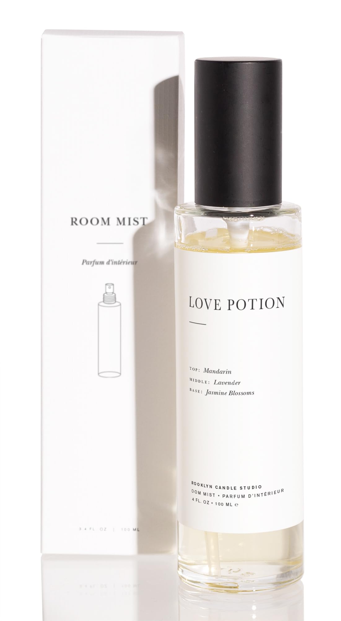 Brooklyn Candle Studio Love Potion Long-Lasting Fragrance Mist - Jasmine, Lavender & Mandarin Scented Room Spray for Body, Linens & Home | Air Freshener for Bedroom, Bathroom & Living Spaces | Vegan, Clean Ingredients | Perfect for Relaxation & Aromatherapy