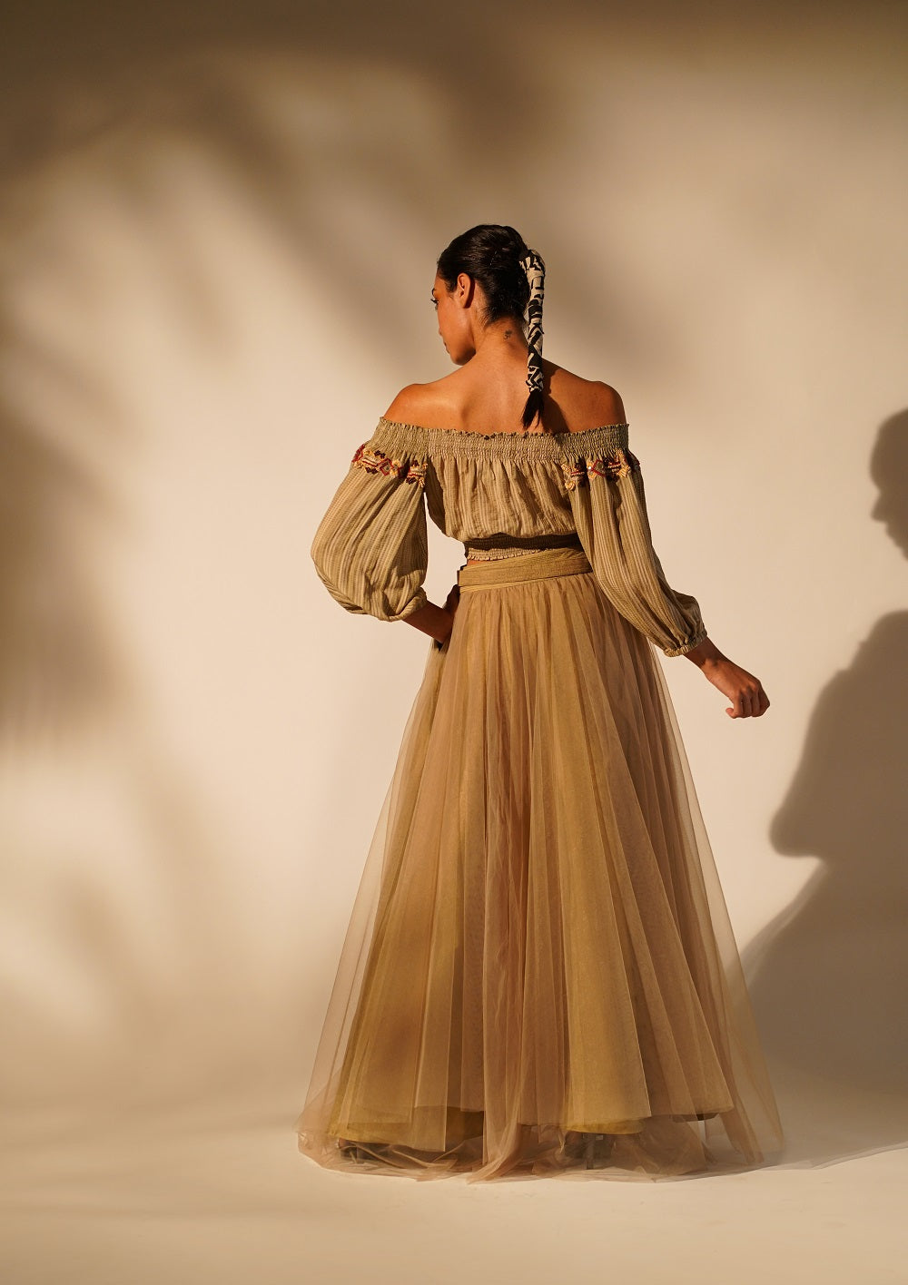 Elegant Off Shoulder Beige Blouse with Delicate Embroidery - Perfect for Summer Parties & Boho Chic Outfits