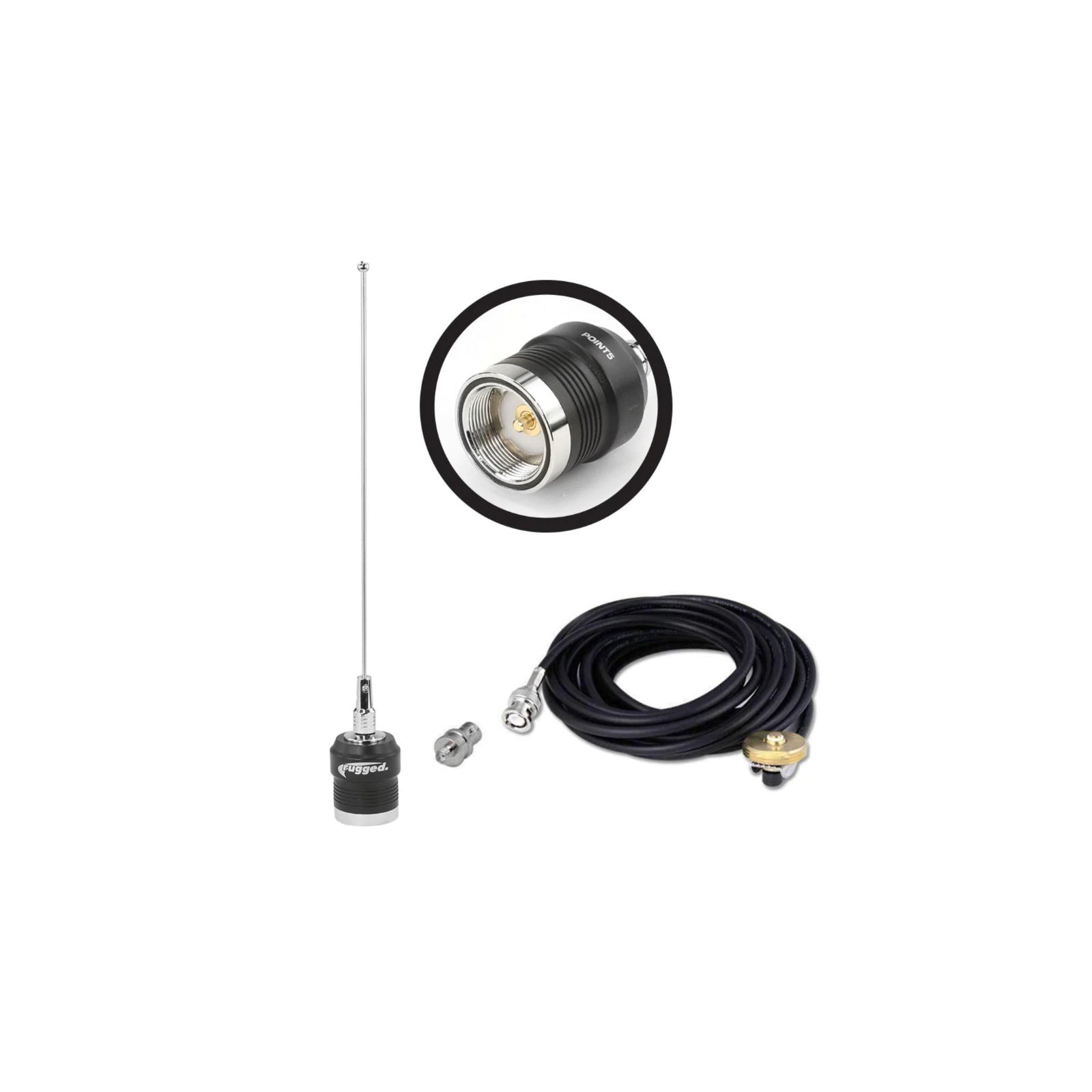 UHF External Antenna Kit for Handheld Radios - High Gain Signal Booster for Walkie Talkies, Two-Way Radios | Perfect for Outdoor Adventures, Construction Sites & Emergency Communication