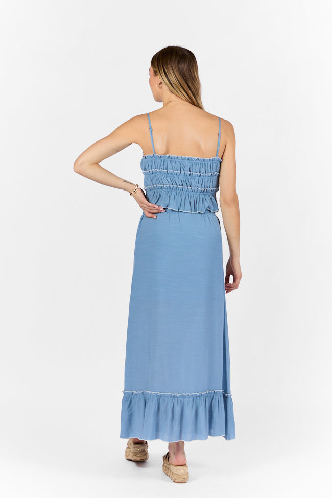Life Made Easy Navy Bow Detail Tank Top and Midi Skirt Set - Women's Casual Summer Outfit for Beach, Brunch & Date Night | FINAL SALE