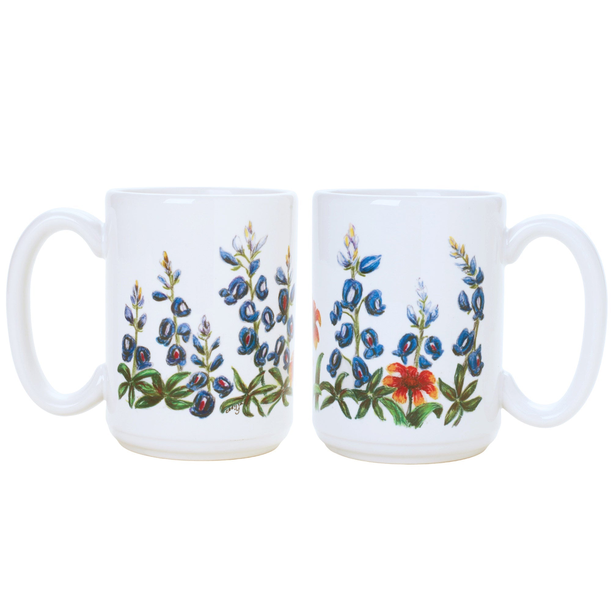 Blue Bonnet Blanket Mug - Insulated Coffee Cup with Blue Bonnet Floral Design - Perfect for Home, Office, and Outdoor Picnics