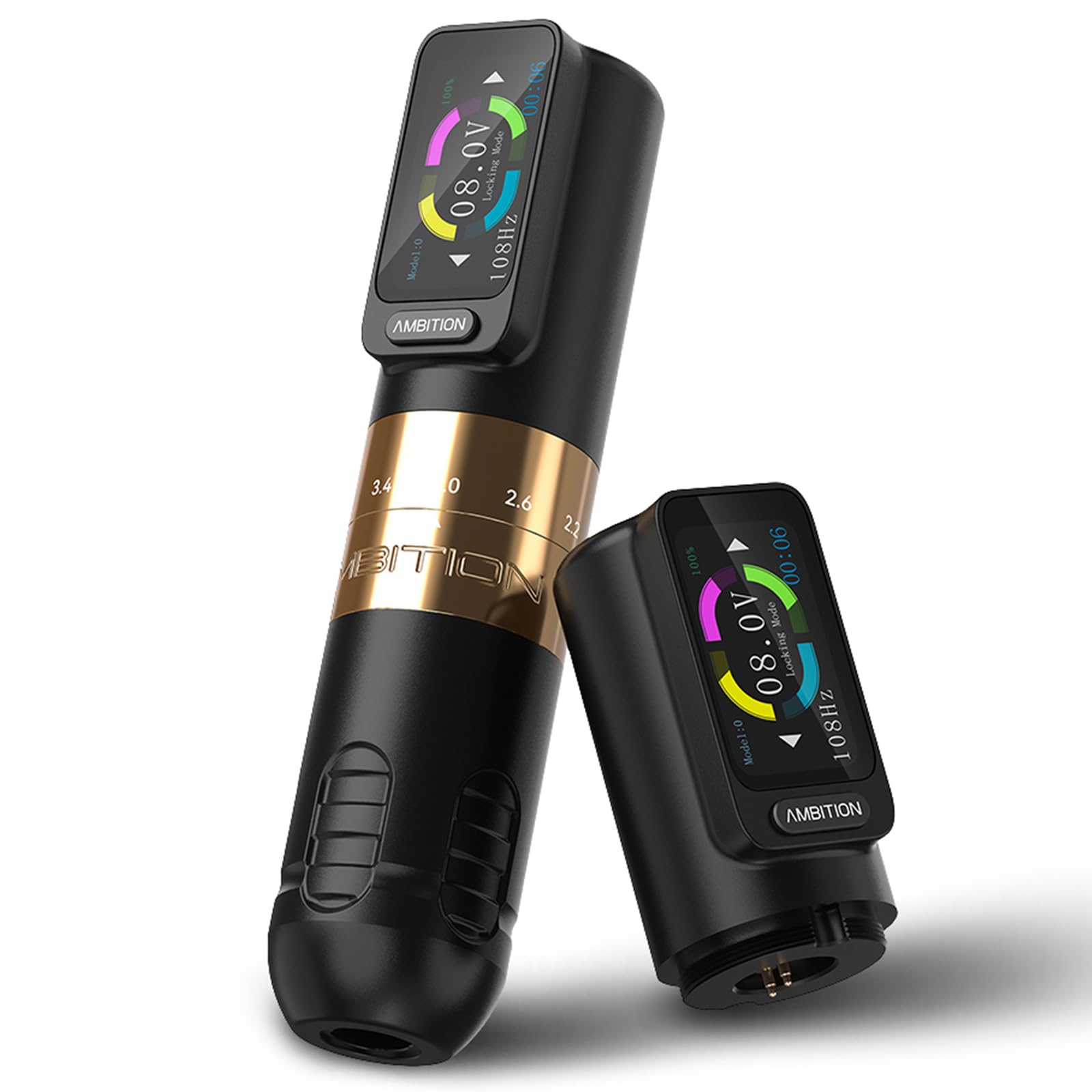 Professional Wireless Tattoo Machine Kit - 6 Adjustable Stroke Lengths (2.2mm-4.2mm) Rotary Tattoo Gun with Cartridge Pen, 2x 2400mAh Batteries, LED Digital Display & Coreless Motor for Tattoo Artists | Perfect for Studio Work, Home Tattooing & Professional Use