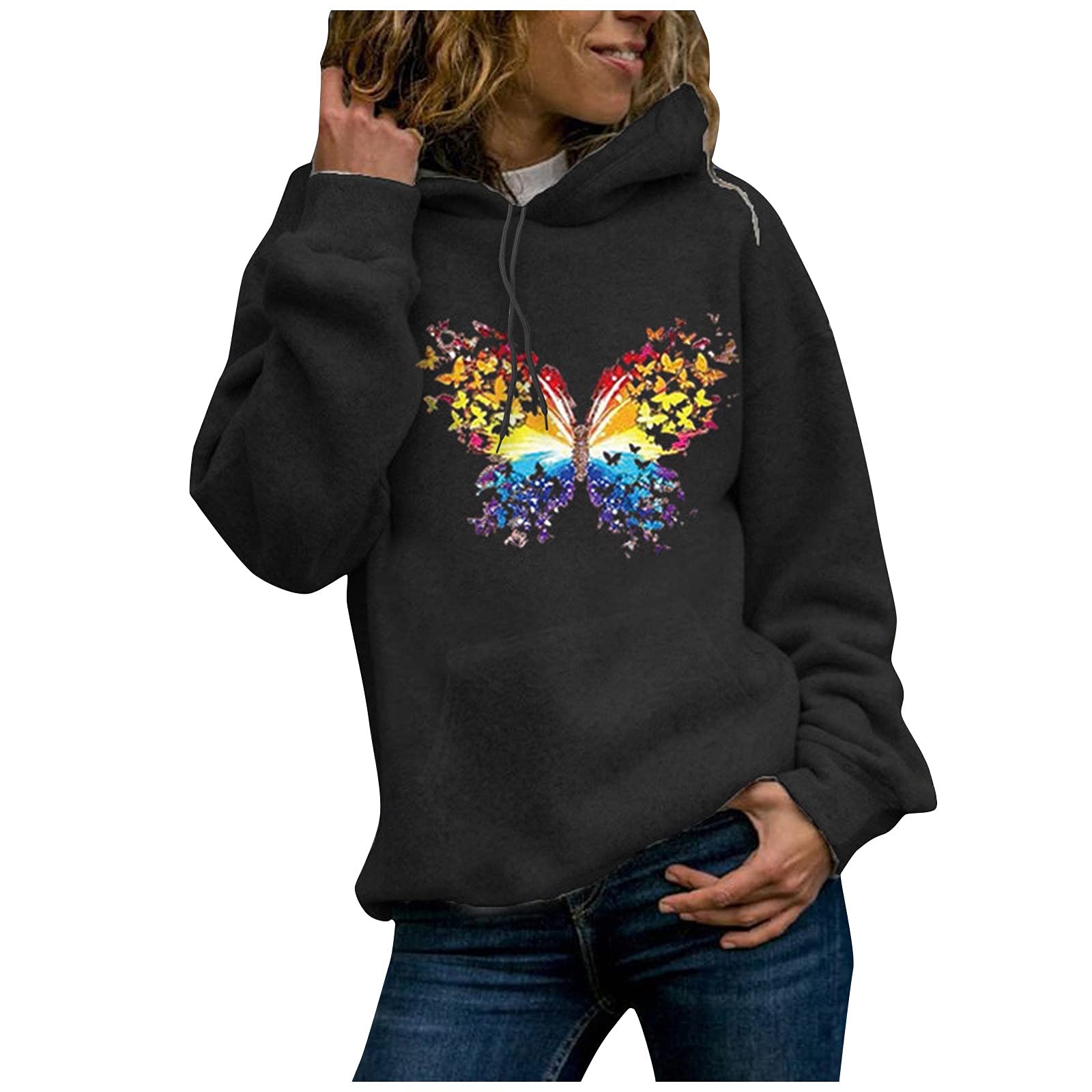 Posijego Women's Fall Winter Long Sleeve Hooded Sweatshirt - Athletic Graphic Pullover for Gym, Running & Casual Wear | Cozy Fleece Hoodie for Women 2022 D1 | Perfect for Workouts, Outdoor Activities & Everyday Fashion