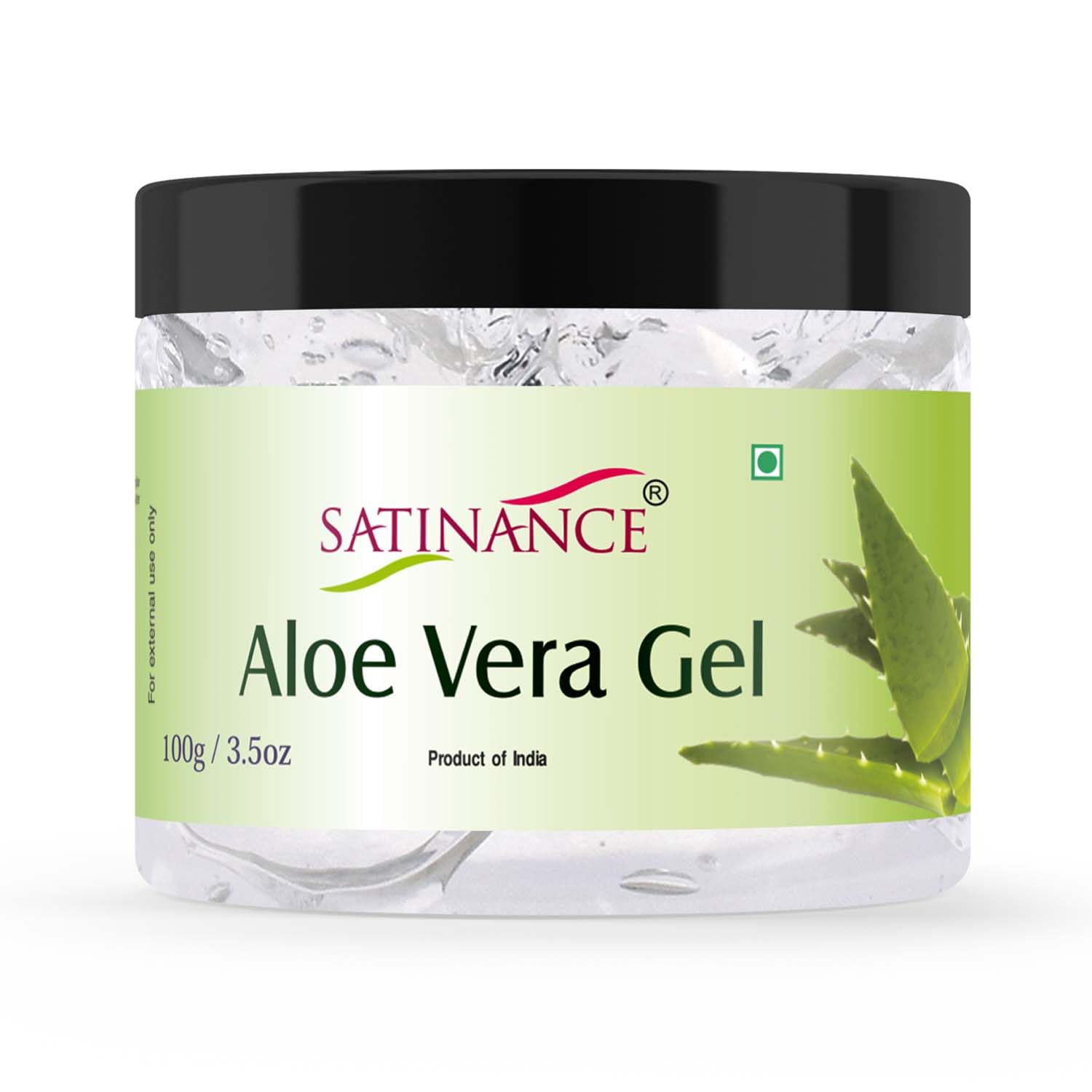 SATINANCE 100% Pure Aloe Vera Gel for Face & Hair - 100g, 2-Pack | Natural Hydrating Moisturizer for Acne, Dark Circles & Dry Skin | Soothing Sunburn Relief & Hair Care | Perfect for Daily Skincare & Post-Workout Recovery