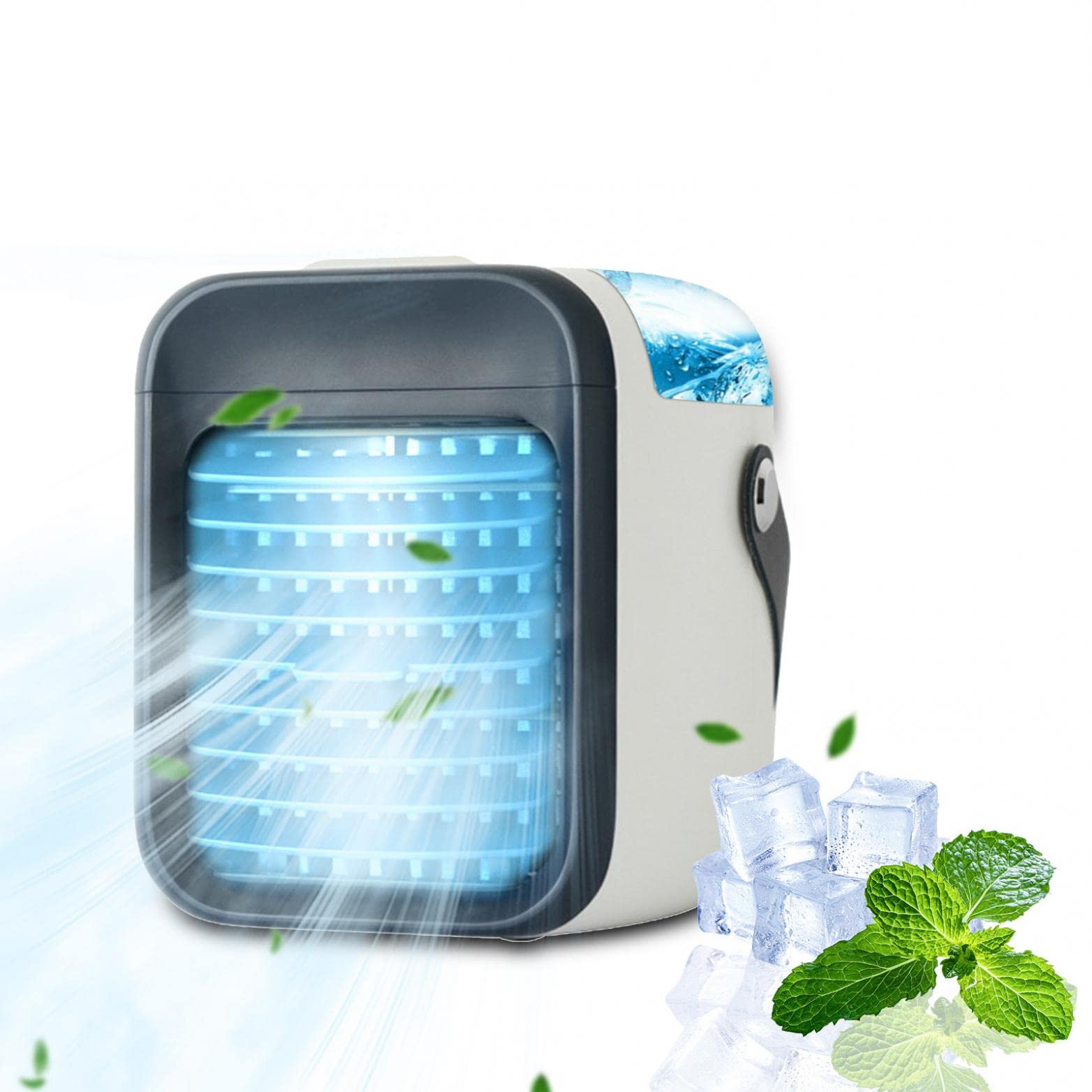 Chil Well Portable Air Conditioner - Personal Evaporative Cooler Fan with Breeze Maxx Technology, Mini AC for Home, Office & Outdoor Use (Blue)