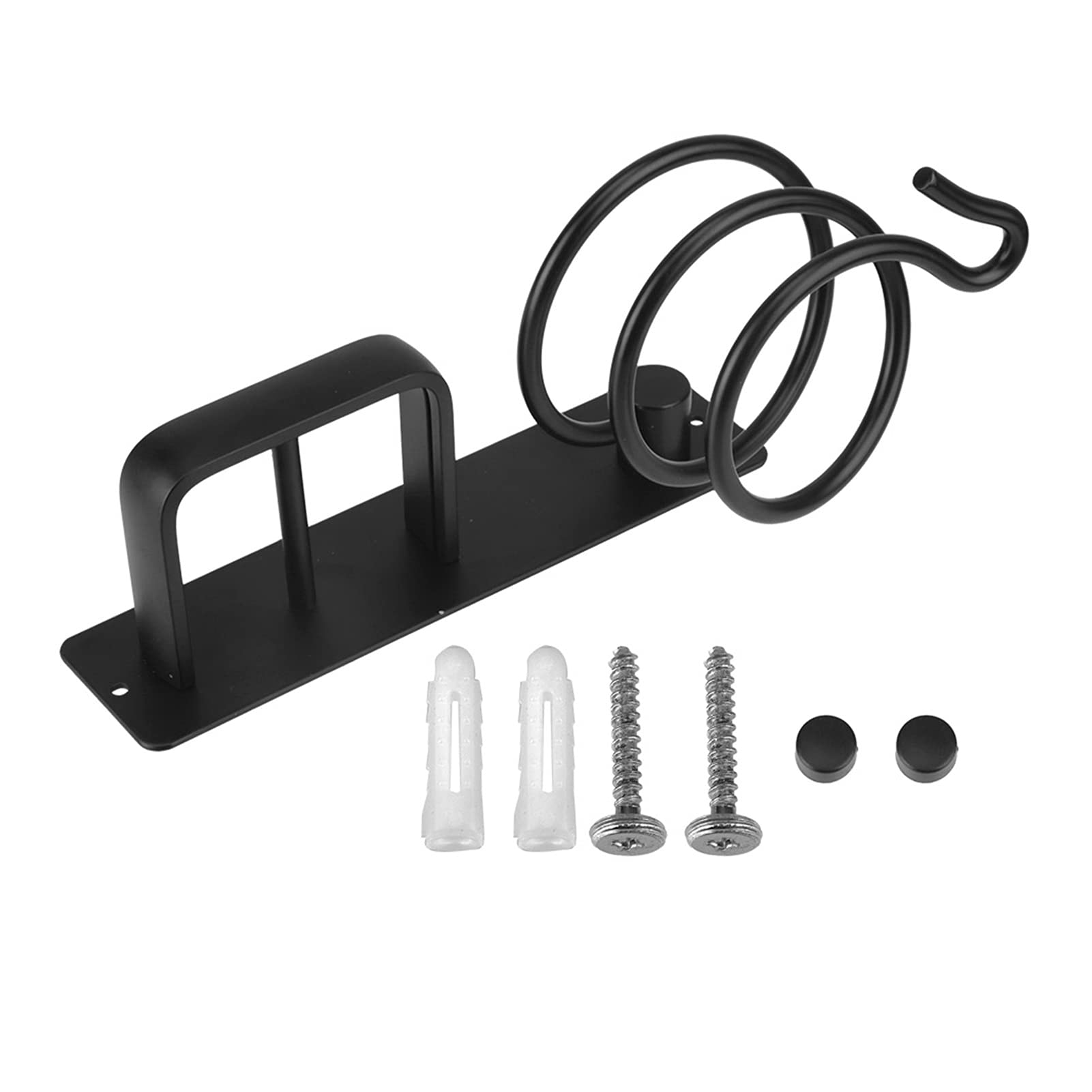 YINGHUA Aluminum Hair Dryer Holder & Straightener Storage Rack - Wall Mounted Bathroom Organizer for Hair Tools, Black - Perfect for Small Spaces & Clutter-Free Vanity Organization