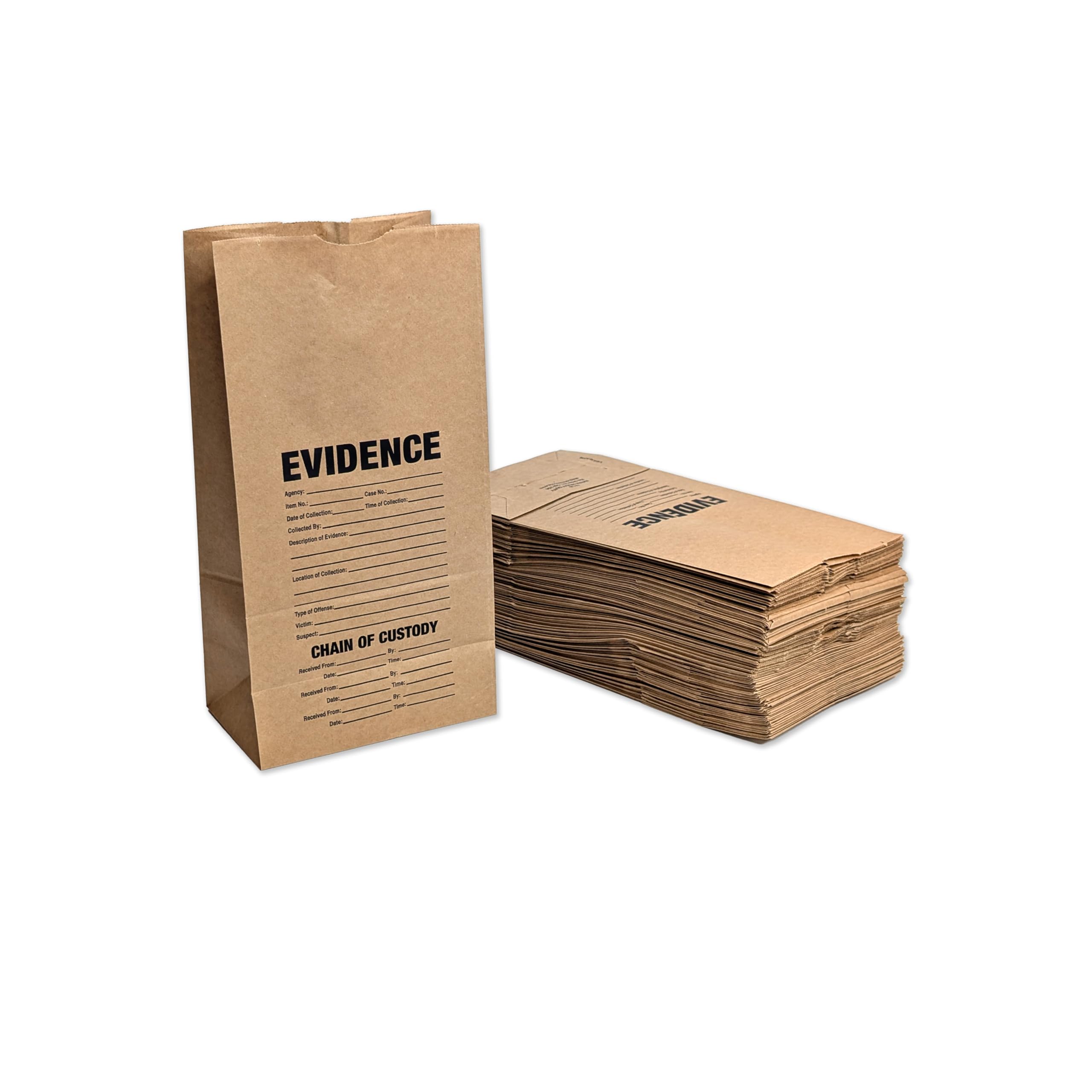 Crime Scene Evidence Bags - Medium Size 100 Pack, Forensic Storage Bags for Police, Detectives & Investigators - Perfect for Collecting and Preserving DNA, Fingerprints & Other Evidence at Crime Scenes