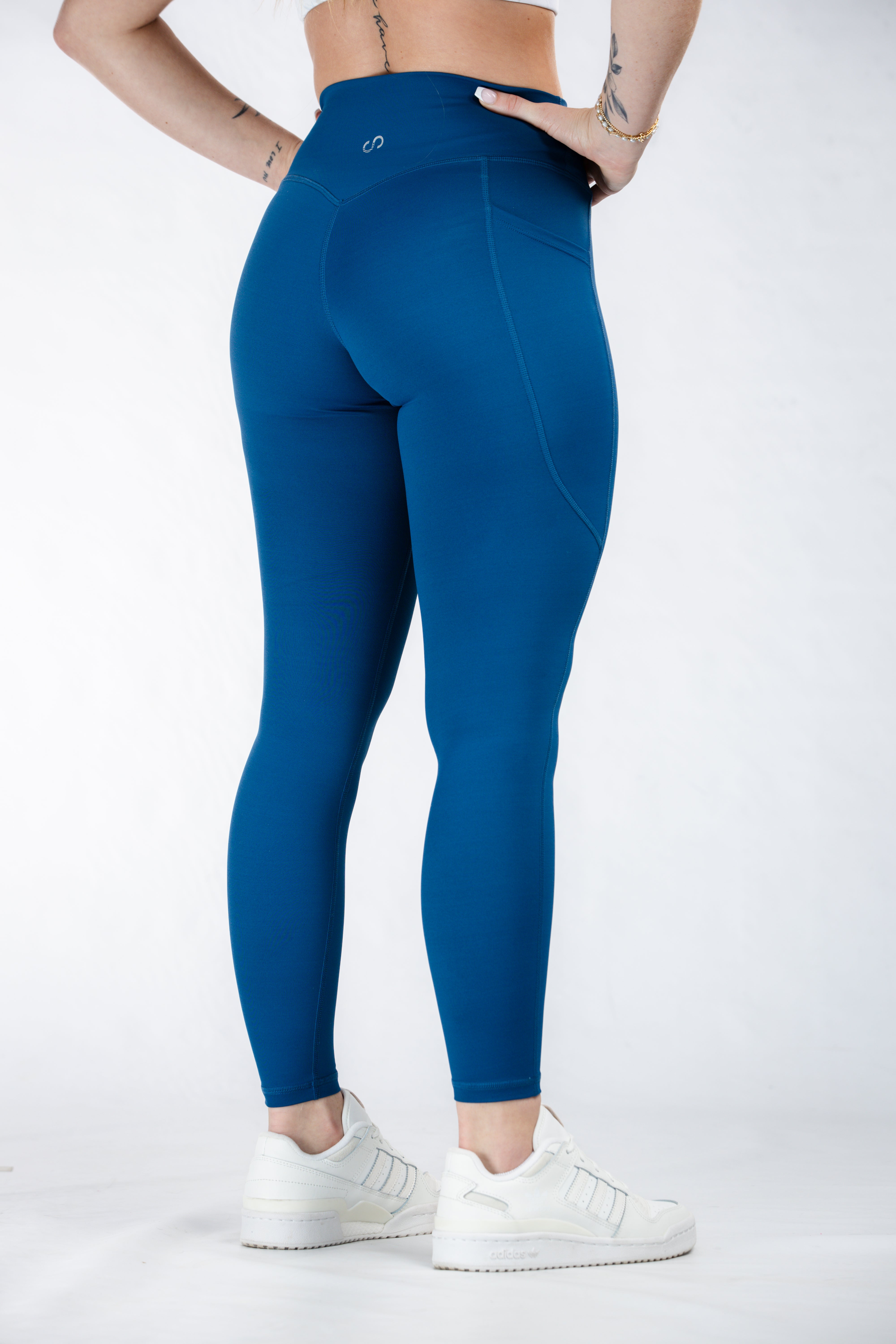Empowered High Waist Yoga Leggings with Pockets for Women - Deep Blue | Workout, Running, Lounge & Everyday Wear