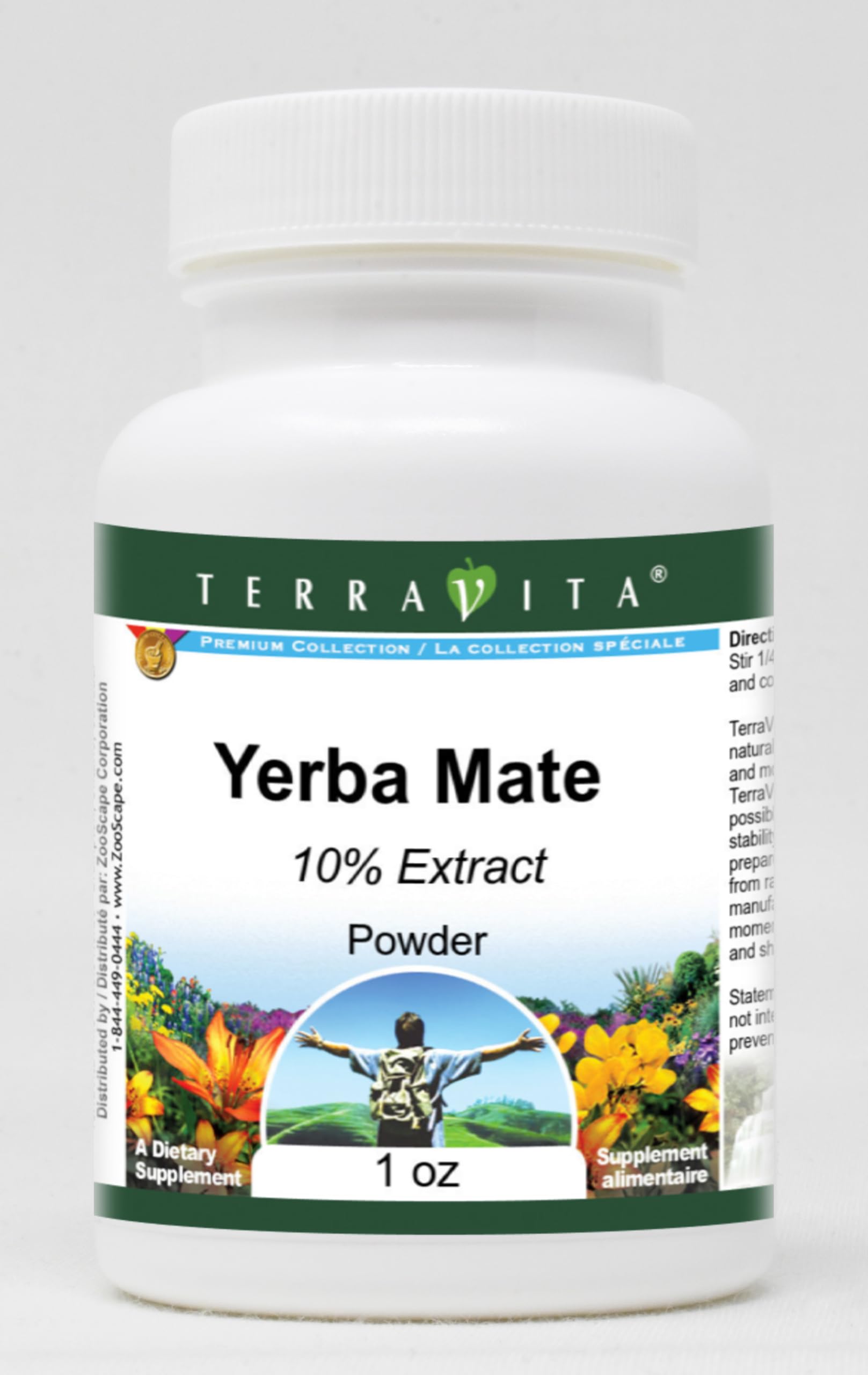 Organic Yerba Mate Powder 1 oz (28g) - 10% Pure Extract - Natural Energy Boost - ZIN: 521704 - Perfect for Tea, Smoothies & Pre-Workout Drinks