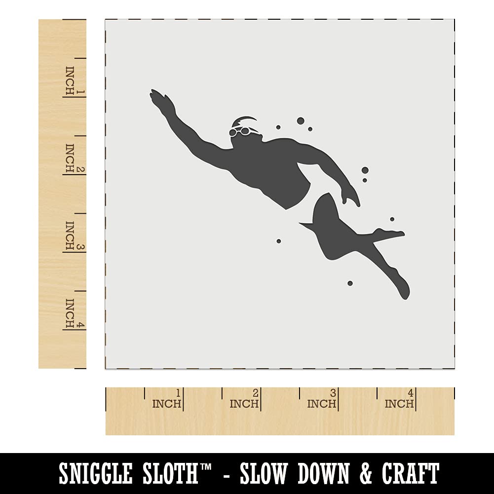 Freestyle Swimming & Diving Cap Goggles Wall Cookie DIY Craft Reusable Stencil - 4.5 Inch - Perfect for Pool Parties, Swim Training & Creative Baking Projects