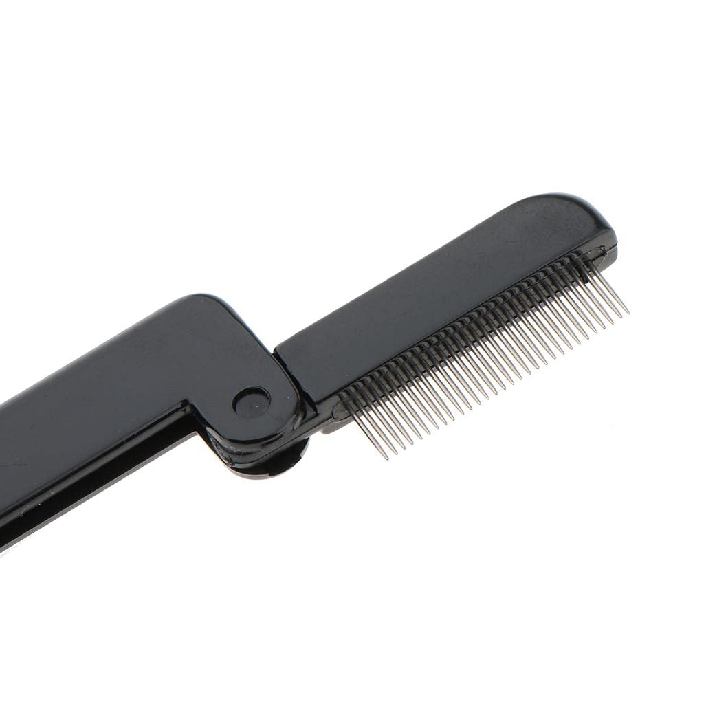 VMS INDIA Stainless Steel Eyelash Comb & Eyebrow Shaper - Foldable Beauty Tool for Perfect Lash Separation & Brow Shaping - Ideal for Professional Makeup Artists & Home Use