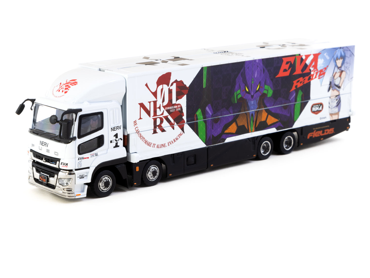 Tarmac Works 1/64 Scale Mitsubishi Fuso Super Great EVA Racing Diecast Model Truck - Collectible Miniature for Racing Fans & Display Scenes