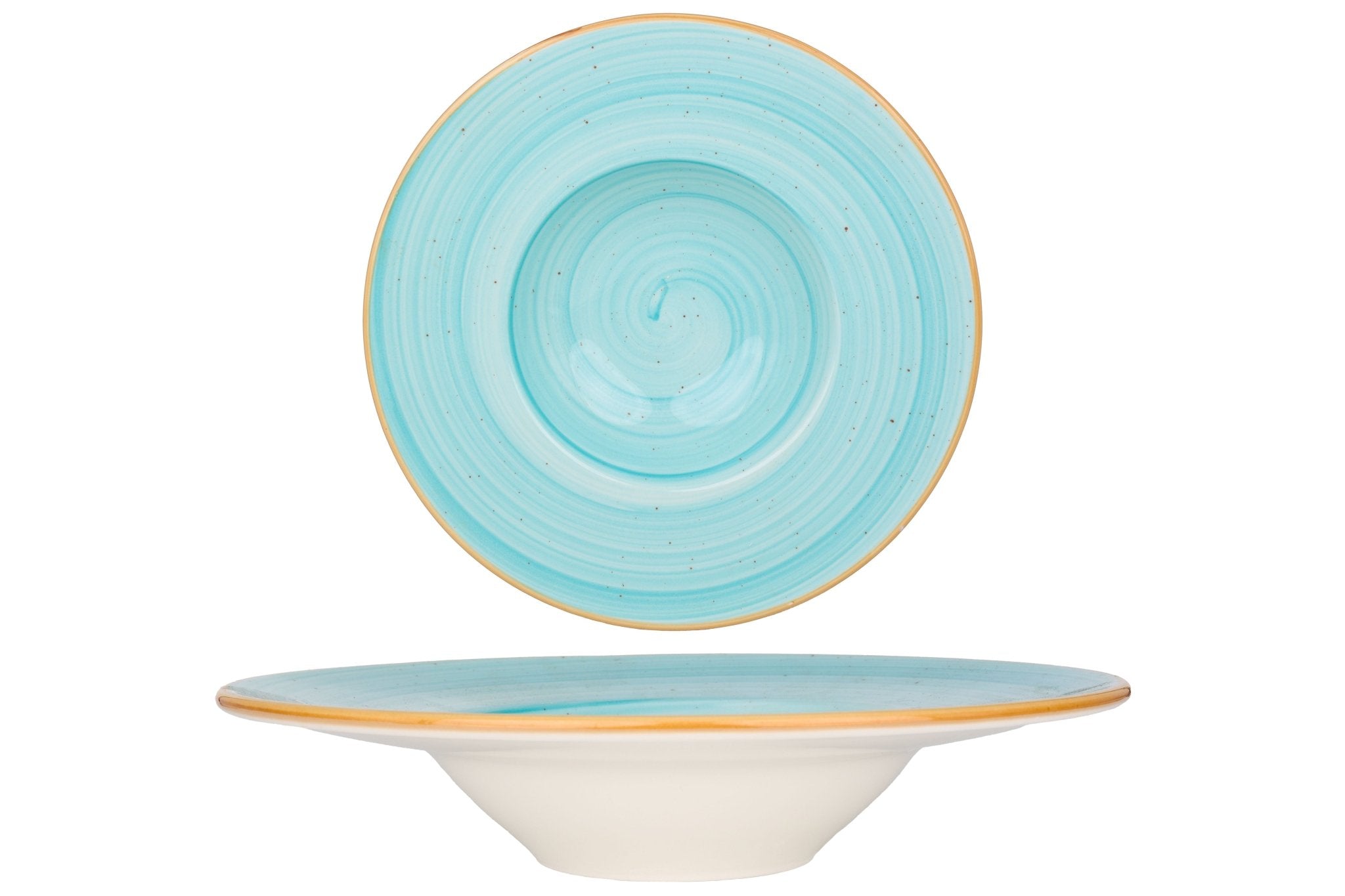 Aqua Pasta Plate 28cm (400cc) - Premium Ceramic Dinner Plate for Pasta, Salad & Desserts - Perfect for Home Dining & Restaurant Use