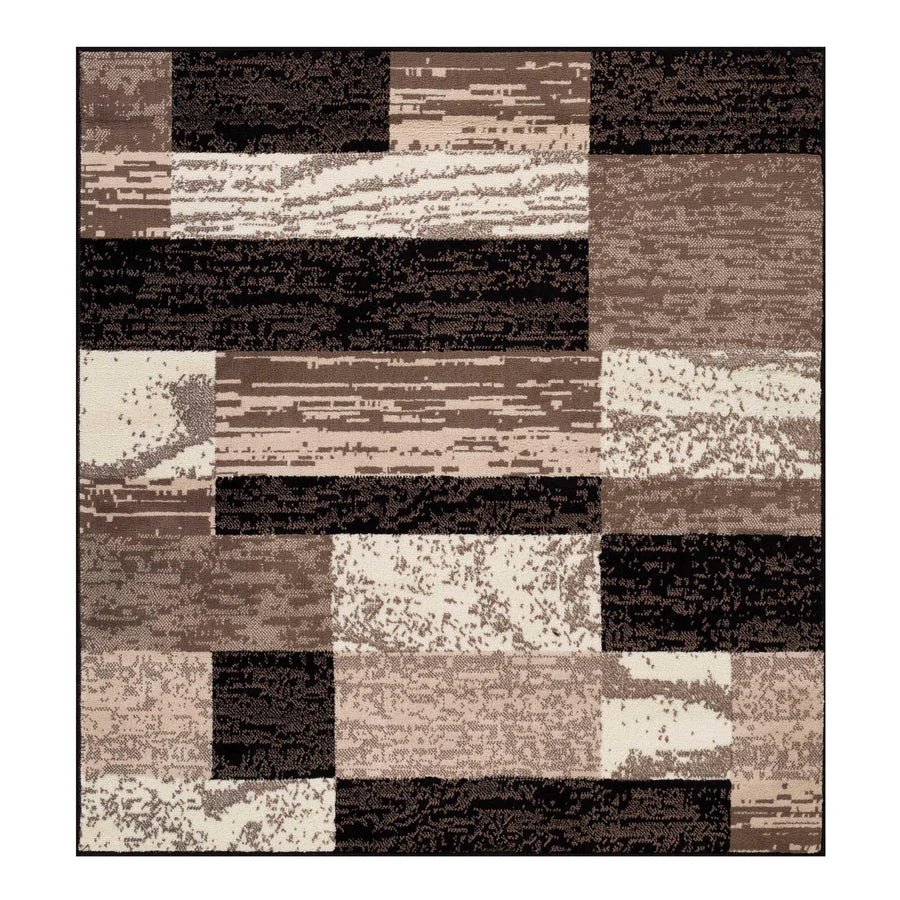 Rockwood Contemporary Geometric Patchwork Indoor Area Rug or Runner - Modern Home Decor for Living Room, Bedroom, and Hallway