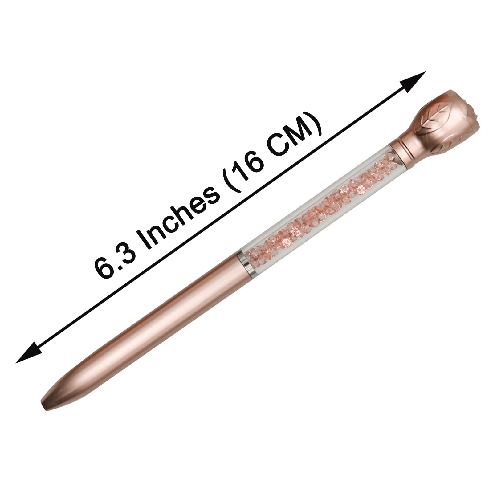 12-Pack Retractable Rose Flower Ballpoint Pens with Crystal Quicksand Design - Smooth Black Ink for School, Office, Wedding & Party Favors - Elegant Writing Gift for Women & Students