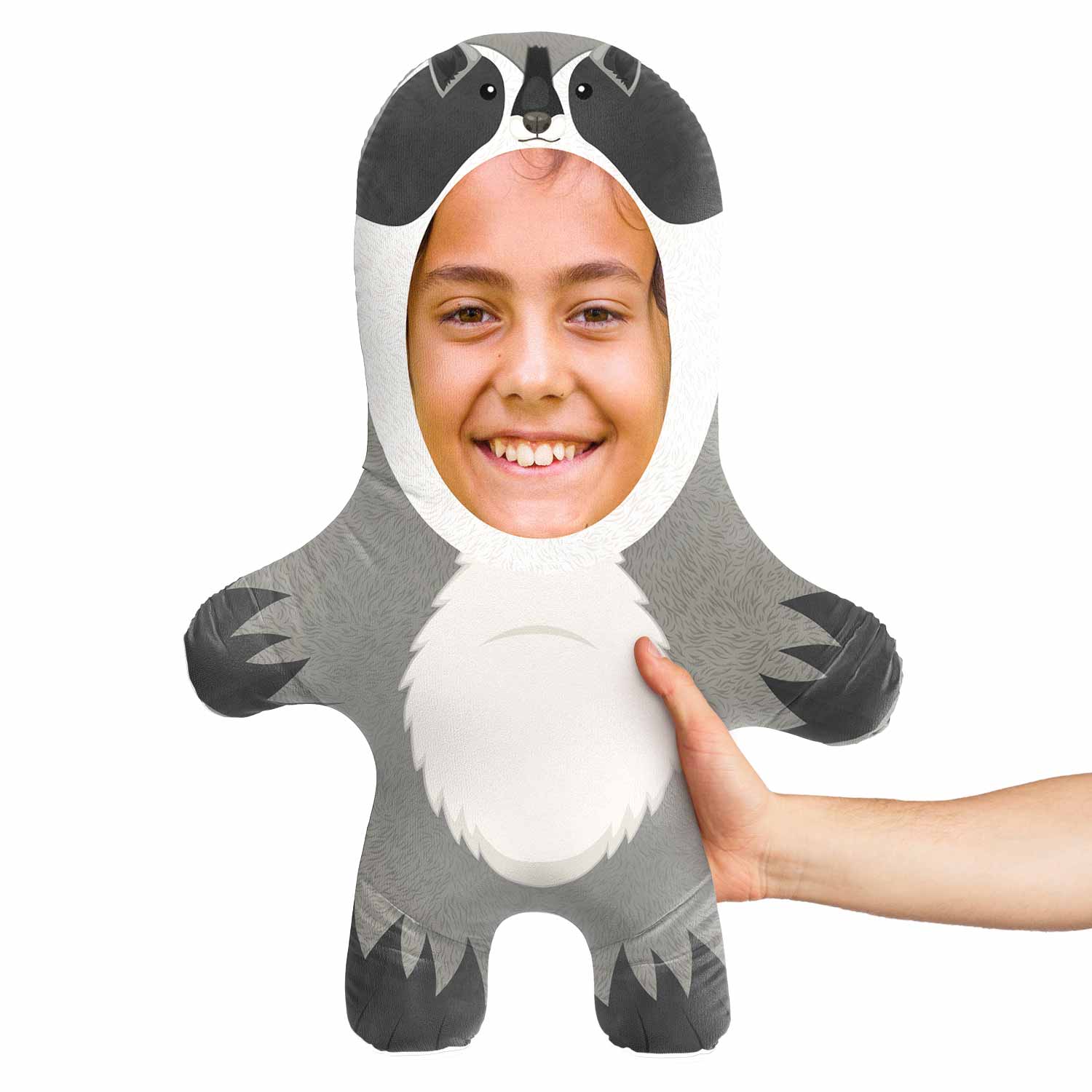 Soft and Cute Raccoon Face Pillow - Plush Animal Design for Kids & Adults - Perfect for Bedroom Decor, Sofa Cushion, and Cozy Nap Time
