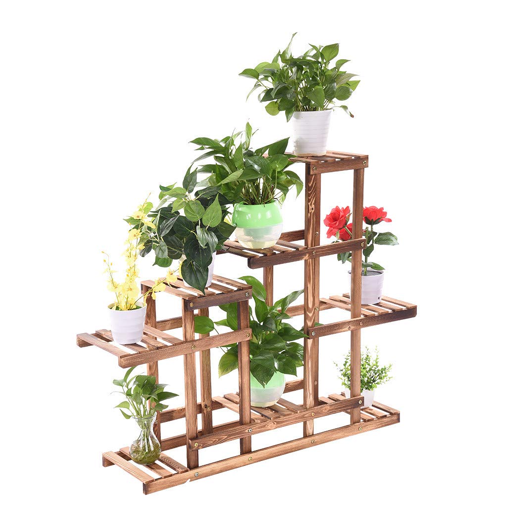 3-Tier Wooden Plant Stand for Indoor/Outdoor - Flower Pot Holder Display Shelf for Home Garden, Balcony, and Patio Decor