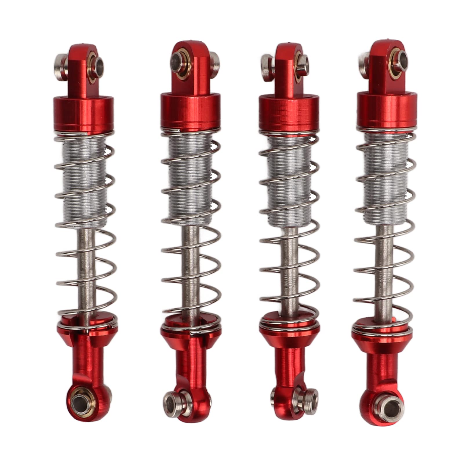RiToEasysports 2 Pair Aluminum Alloy RC Car Shock Absorbers - Heavy Duty Dampers with Mounts for WPL MN RC Models (Red) - Perfect for Off-Road Bashing, Crawling & RC Car Upgrades