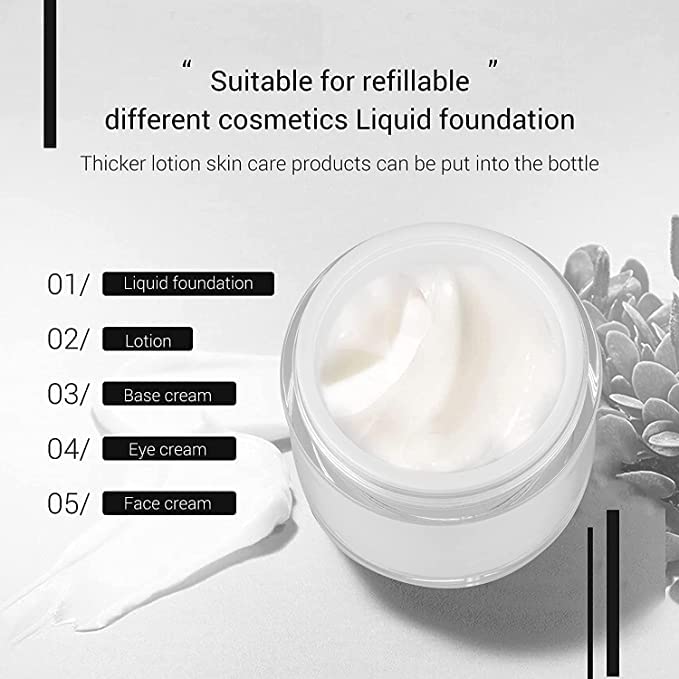 Kesig® Airless Pump Cream Bottle - 2oz Refillable Vacuum Cosmetic Container for Face Lotion, Lip Balm & Moisturizer | Acrylic & Silicone Travel Makeup Jar | Perfect for Skincare Routine, Travel Essentials & Daily Beauty Care