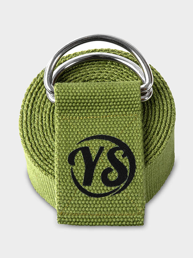 GOTS Certified Organic Cotton Yoga Belt with D-Ring - 2.5m (8.2ft) Stretchable Strap for Yoga, Pilates & Fitness - Perfect for Studio Practice, Home Workouts & Travel