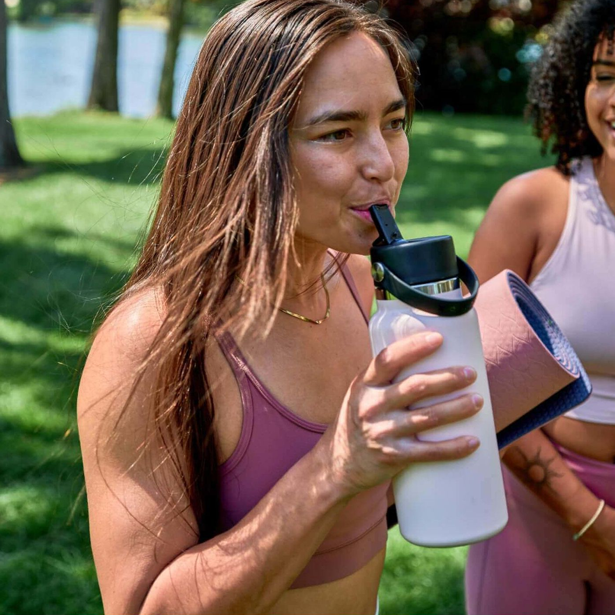 32 oz Wide Mouth Water Bottle with Flex Straw Lid - Leak Proof, BPA Free, Ideal for Gym, Hiking & Outdoor Activities
