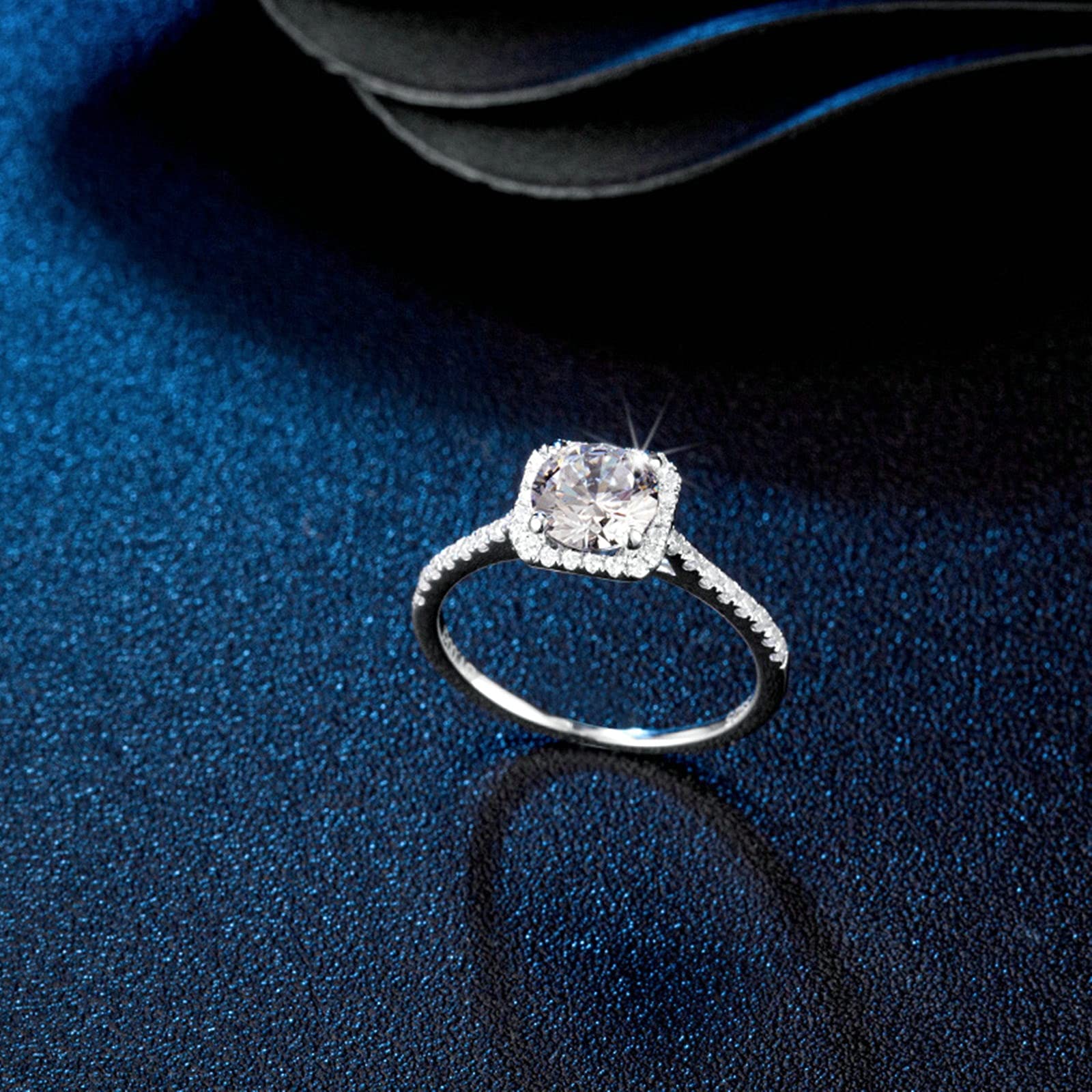 9K White Gold Moissanite Engagement Ring for Women - 1ct Round Cut Wedding Band, Anniversary Gift for Mom, Size 4.5 - Perfect for Proposals, Weddings & Special Occasions