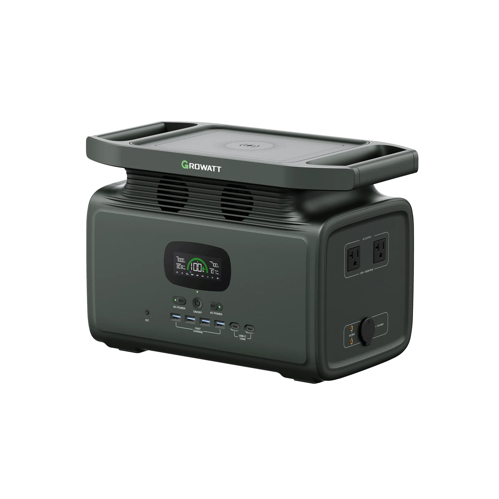 Growatt INFINITY 1200 Portable Solar Power Generator - 1200W/1024Wh Clean Energy for Home Backup, Camping & Outdoor Adventures - Solar Charging for Emergency Power & Off-Grid Living
