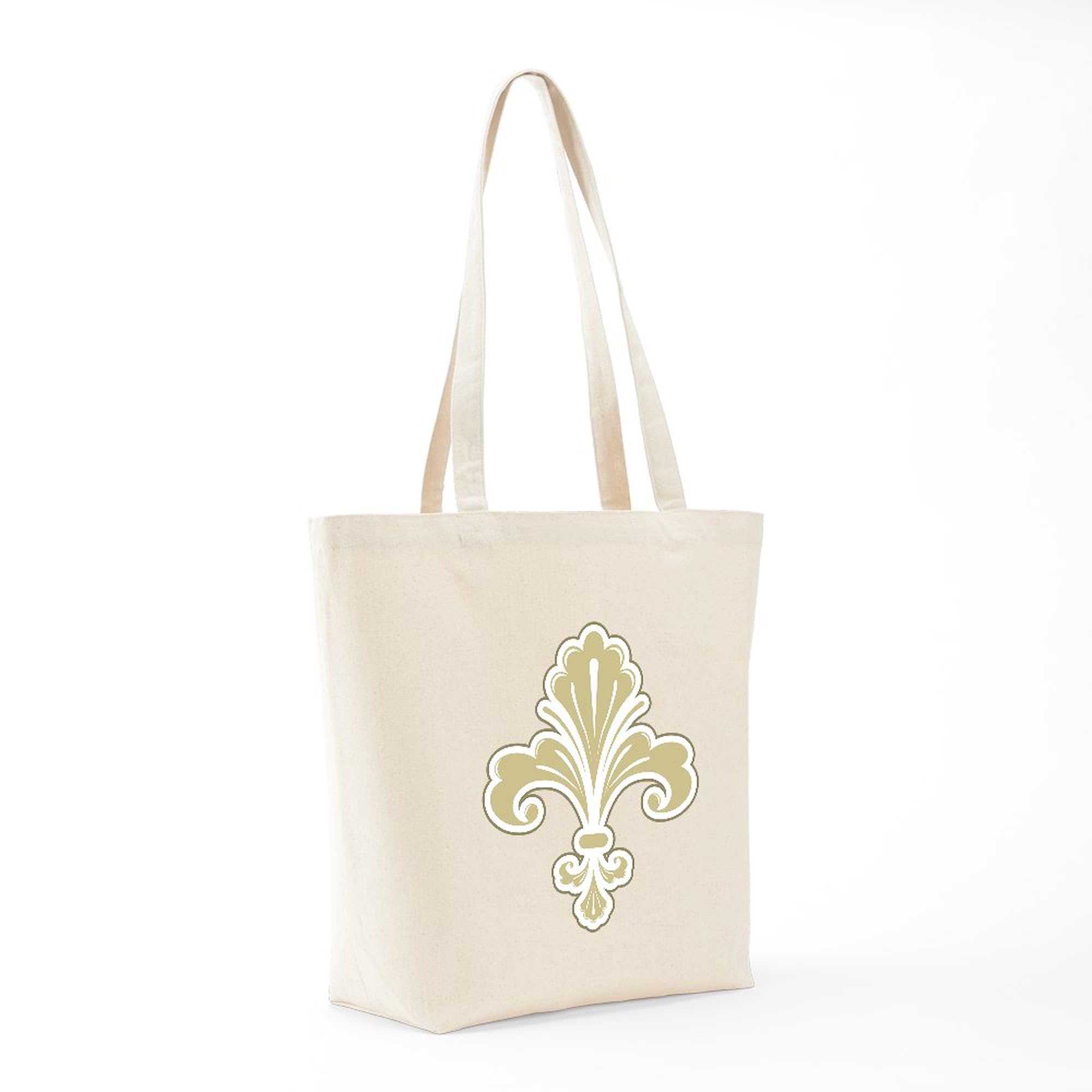 Fleur De Lis Tote Bag - Natural Canvas Reusable Shopping Bag for Groceries, Beach & Everyday Use | Eco-Friendly Cotton Tote with Stylish Design