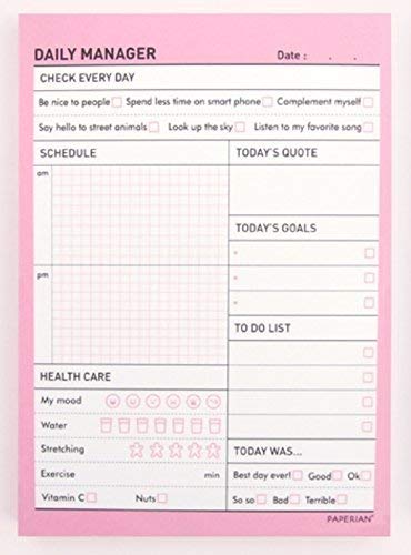 PAPERIAN Undated Daily Desk Planner - Bubblegum Pink Scheduler & Productivity Organizer for Office, Home, or School | Perfect for Goal Tracking, Task Management & Daily Planning