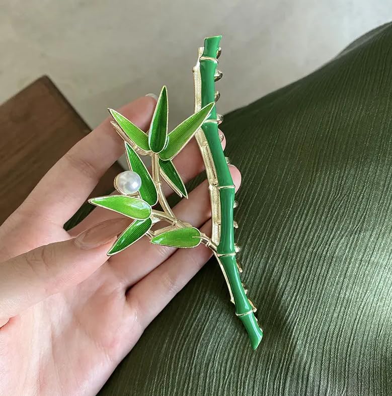 Ginoya Brothers Metal Headdress Hair Clips - Large Flower Tassel Claw Clip Super Flash Non-Slip Hairpin for Women (Green Dali) | Perfect for Boho Fashion, Weddings & Festival Accessories