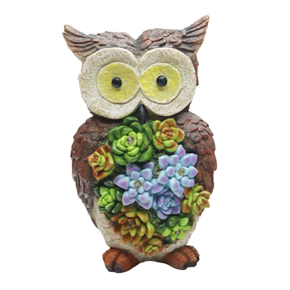 Solar Powered Owl Garden Statue - 10 Inch Hand Painted Resin Art Sculpture for Indoor & Outdoor Decor, Unique Gift for Friends & Collectors (16x13x26) - Perfect for Patio, Garden, Living Room & Office Decorations