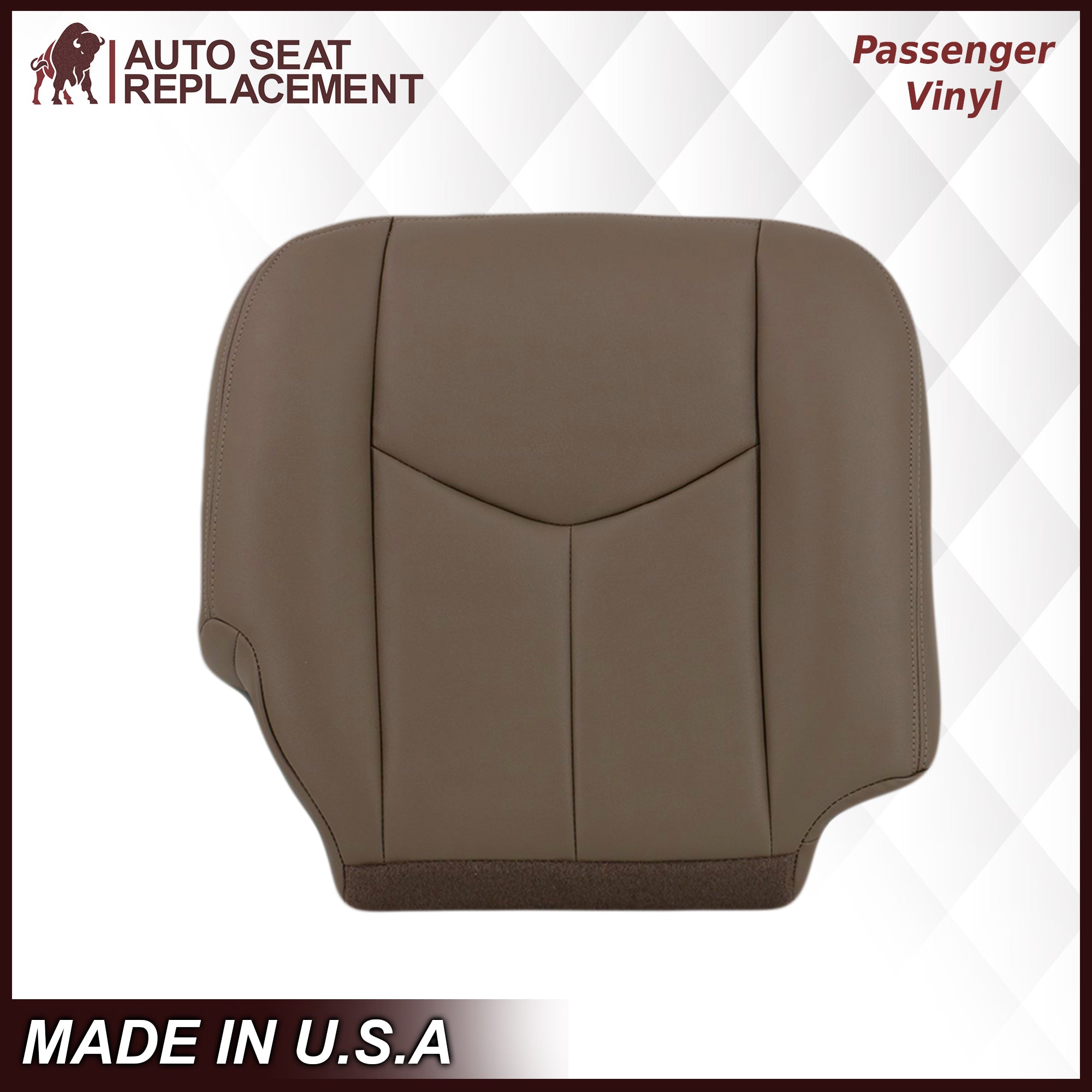 2003-2007 Chevy Silverado Avalanche GMC Sierra Work Truck Seat Cover - 40/20/40 Split Bench Tan Leather/Vinyl - Durable Truck Seat Protector for Drivers & Work Vehicles | Perfect for Construction, Farming & Daily Commuting