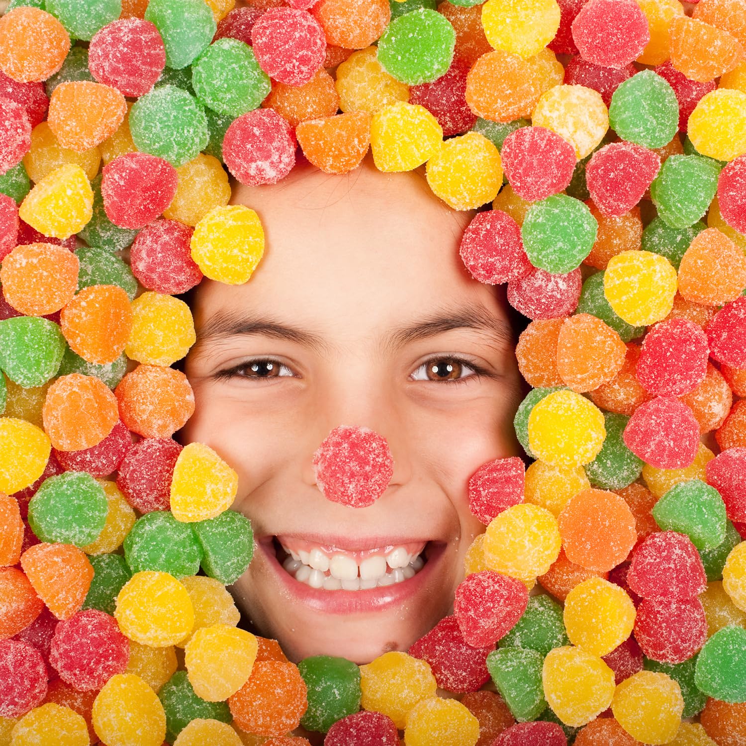 Bulk Spice Candy Gum Drops - 2 Pounds Assorted Fruit Flavored Jelly Candy - Sweet & Spicy Drops for Christmas Tree Decorations, Holiday Parties, Office Snacks & Gift Baskets